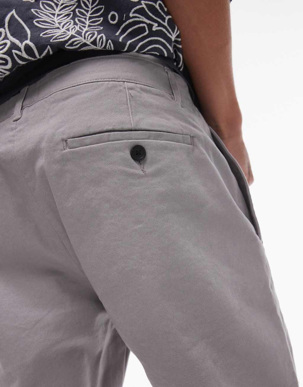 Topman skinny chino shorts in gray Product Image