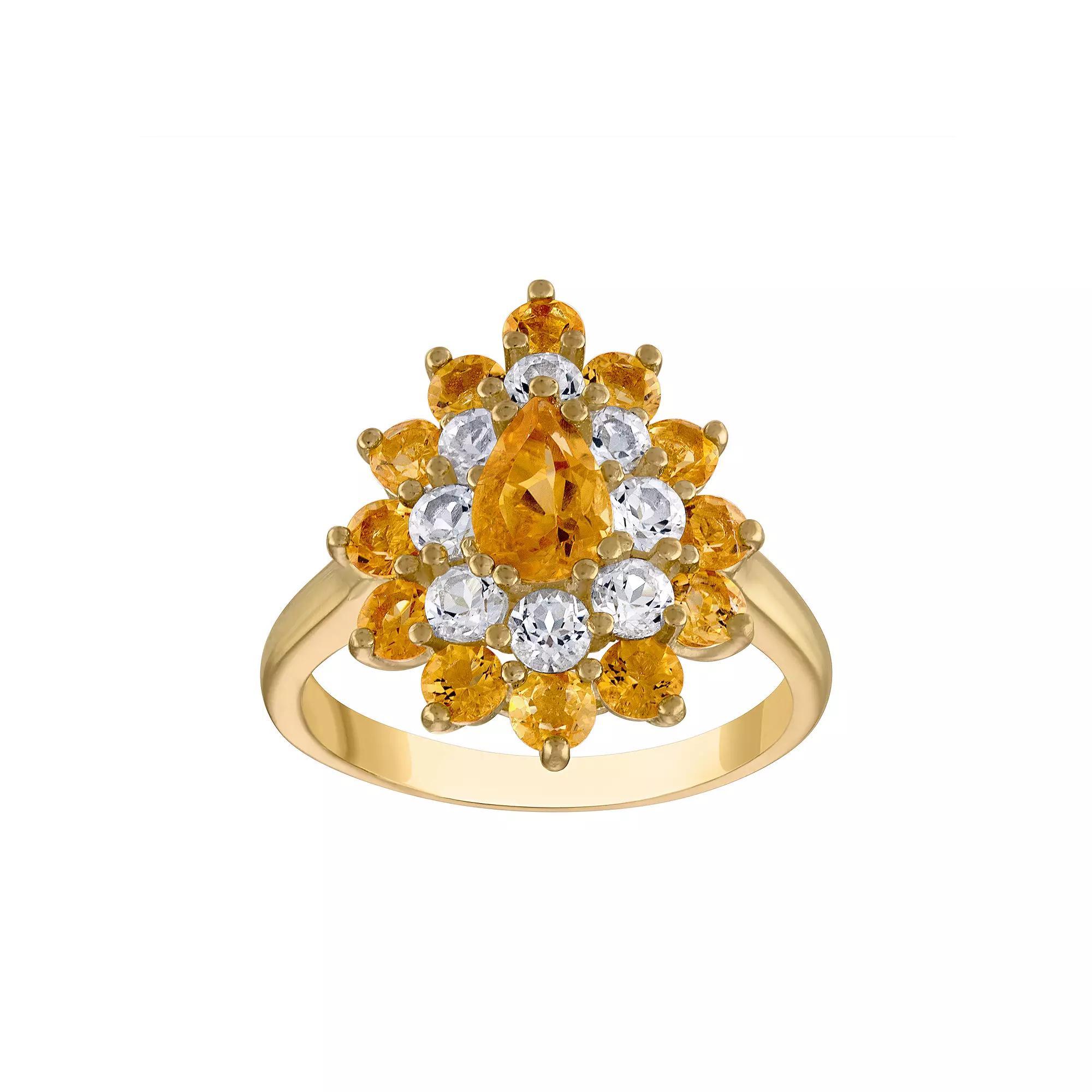 Designs by Gioelli Sterling Silver Gemstone Ring, Women's, Size: 6, Citrine Product Image