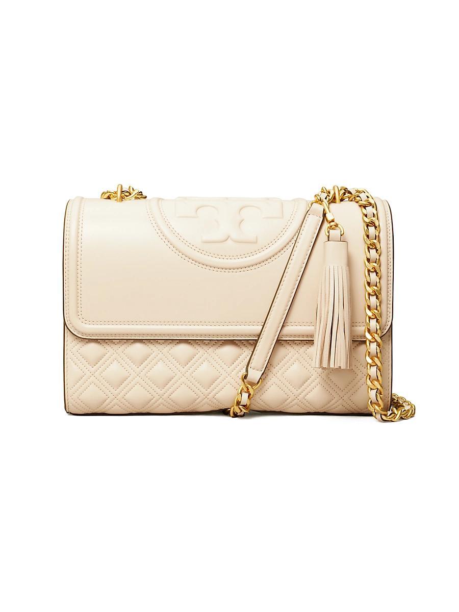 Womens Large Fleming Leather Tassel Crossbody Bag Product Image