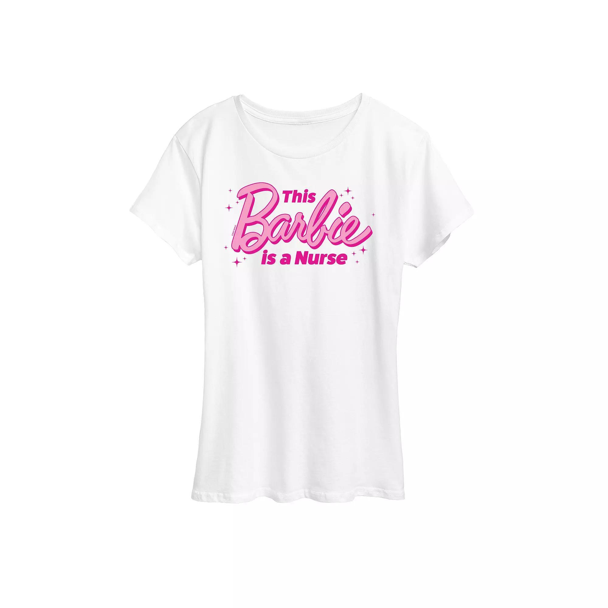 Womens Barbie This Barbie Is A Nurse Graphic Tee, Girls Heather Grey Product Image