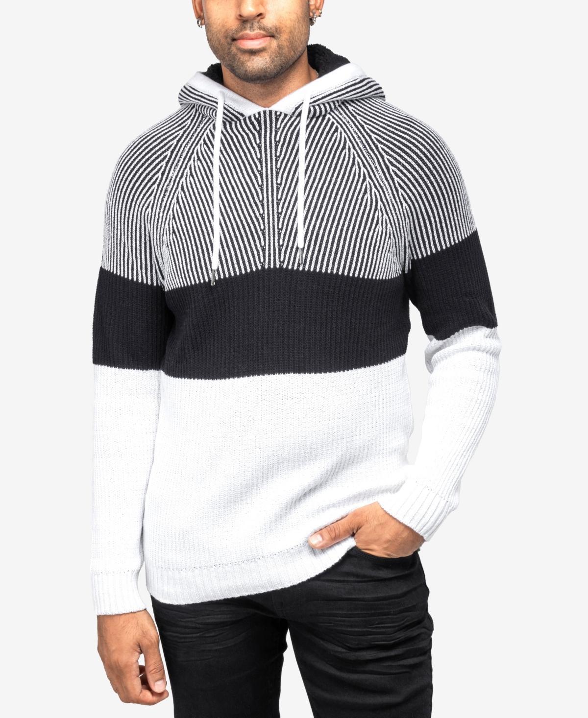 Men's Xray Regular-Fit Colorblock Pullover Hooded Sweater, Size: XXL, White Product Image