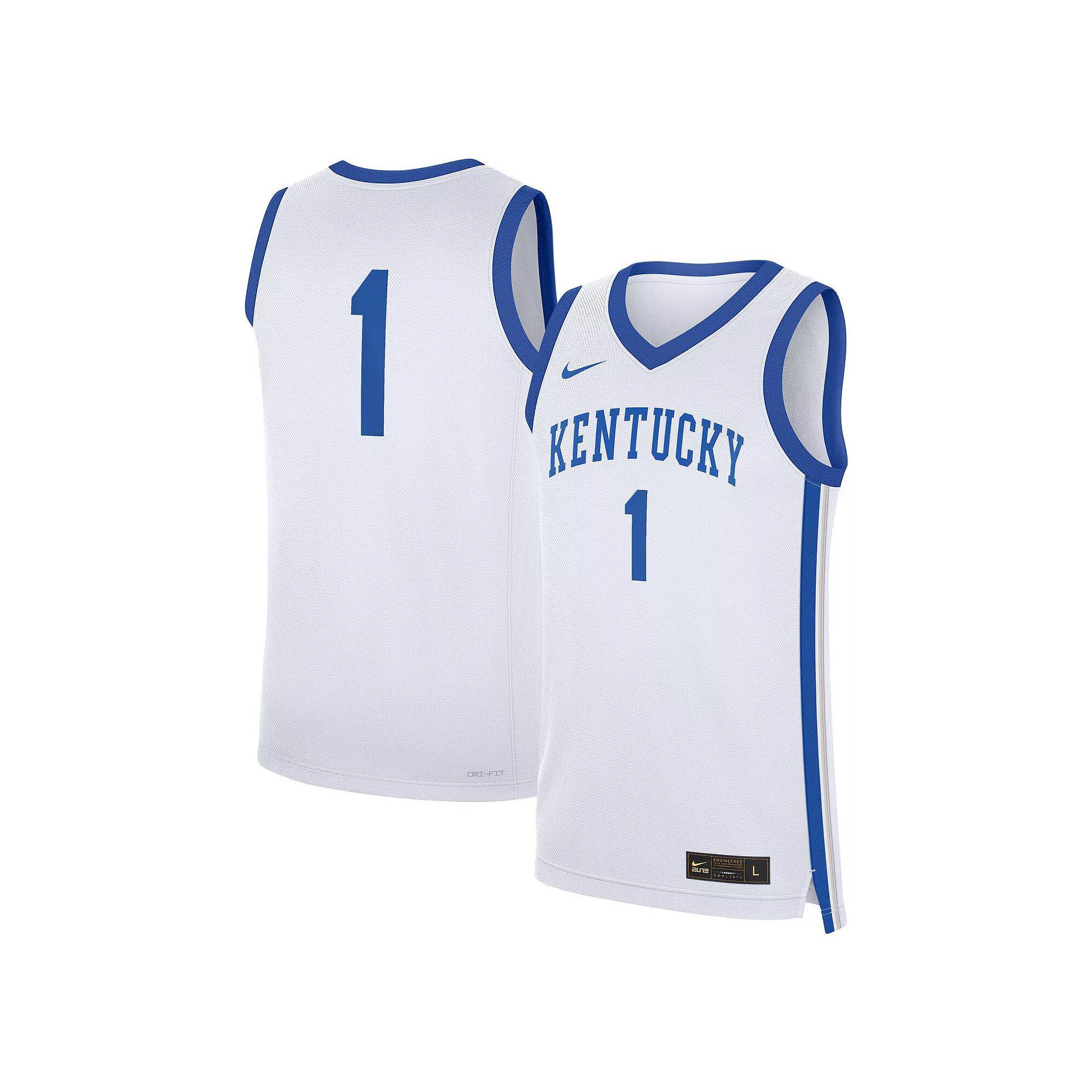 Men's Nike #1 White Kentucky Wildcats Home Replica Jersey, Size: Small Product Image