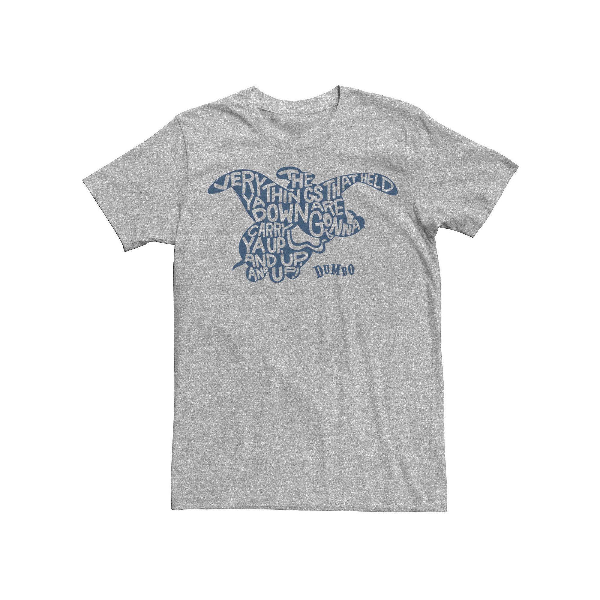 Disney's Dumbo Quote Silhouette Fill Portrait Men's Tee, Size: Medium, Athletic Grey Product Image
