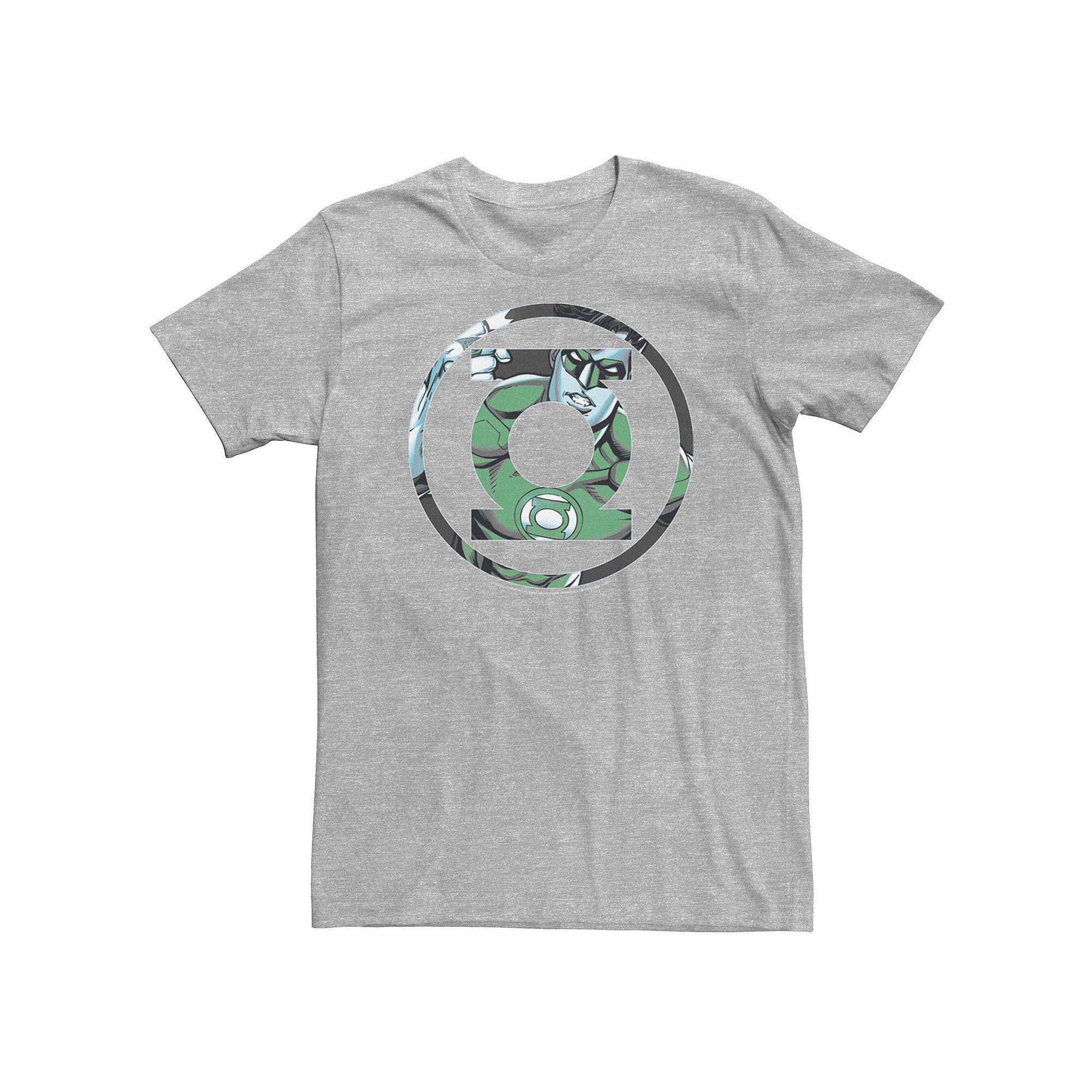Men's DC Comics Justice League Green Lantern Face Logo Tee, Size: Large, Kelly Grey Product Image