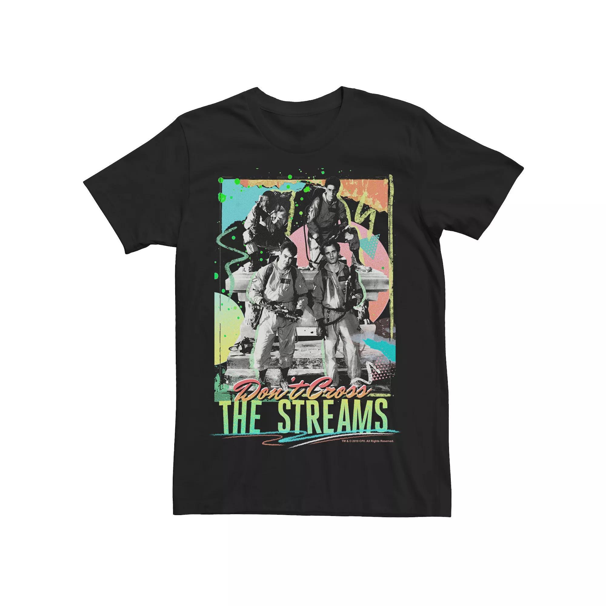 Big & Tall Ghostbusters "Don't Cross The Streams" Retro Neon Poster Tee, Men's, Size: XXL Tall, Black Product Image