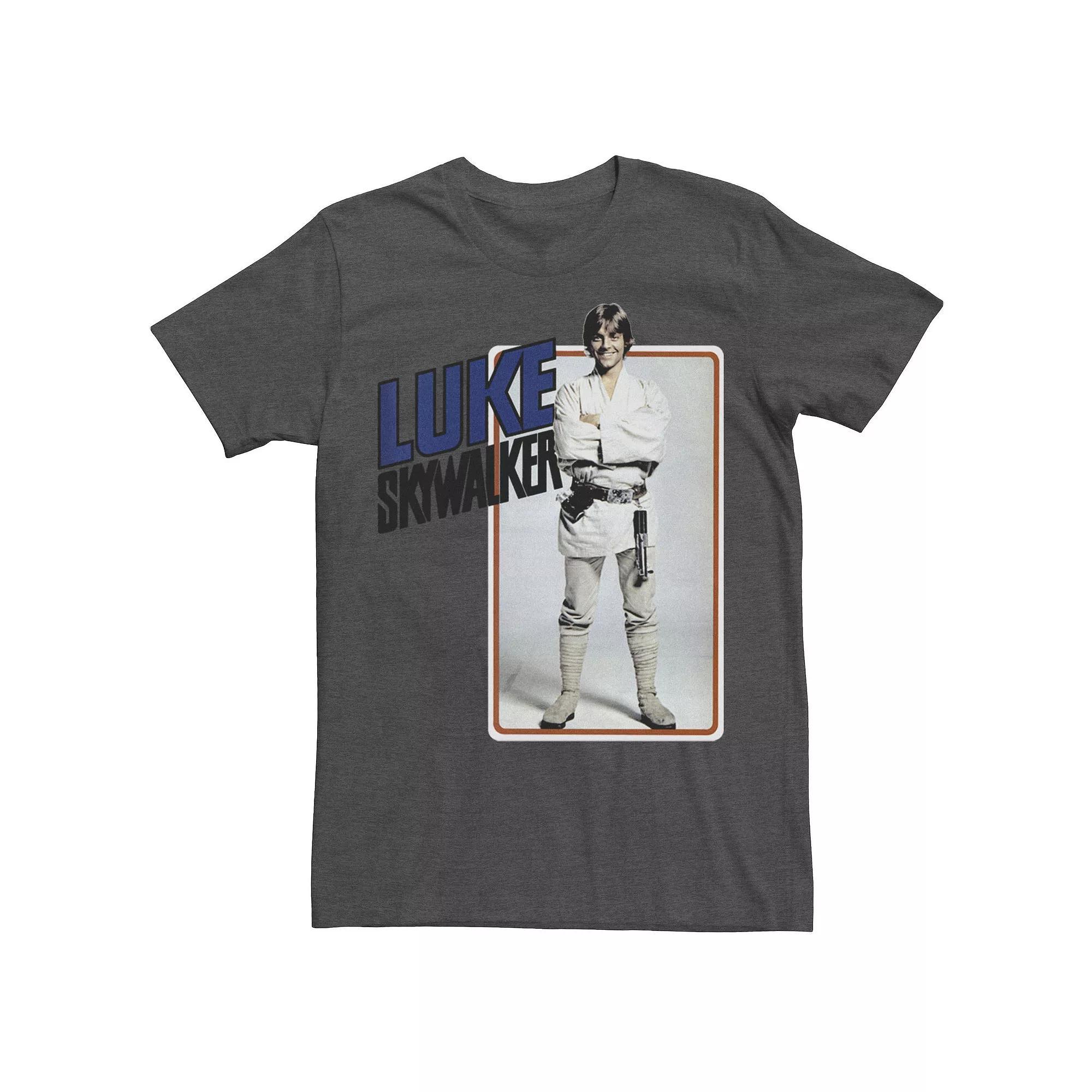 Men's Star Wars Luke Skywalker Smiling Card Tee, Size: Medium, Grey Heather Product Image