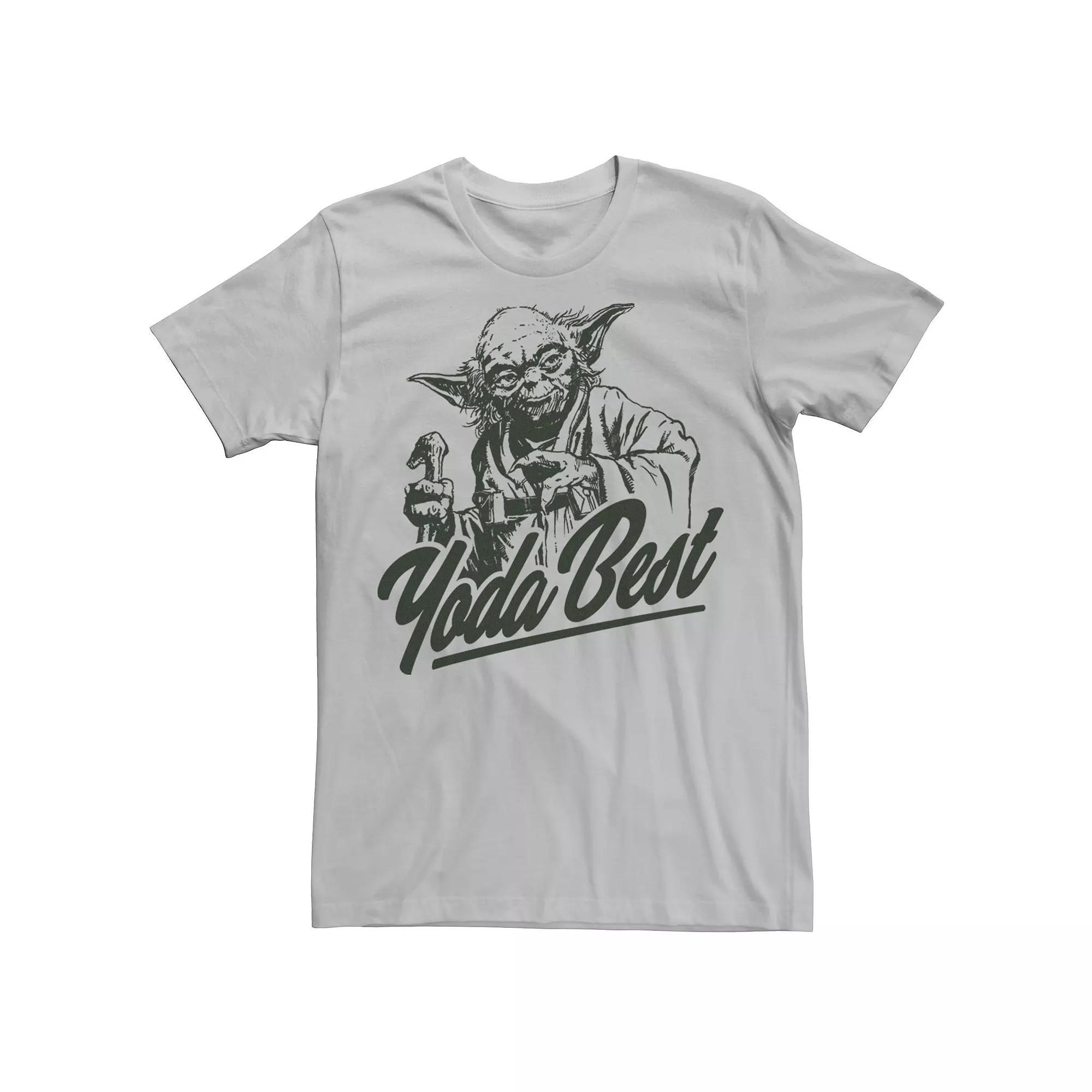 Men's Star Wars "Yoda Best" Portrait Graphic Tee, Size: XXL, Silver Product Image