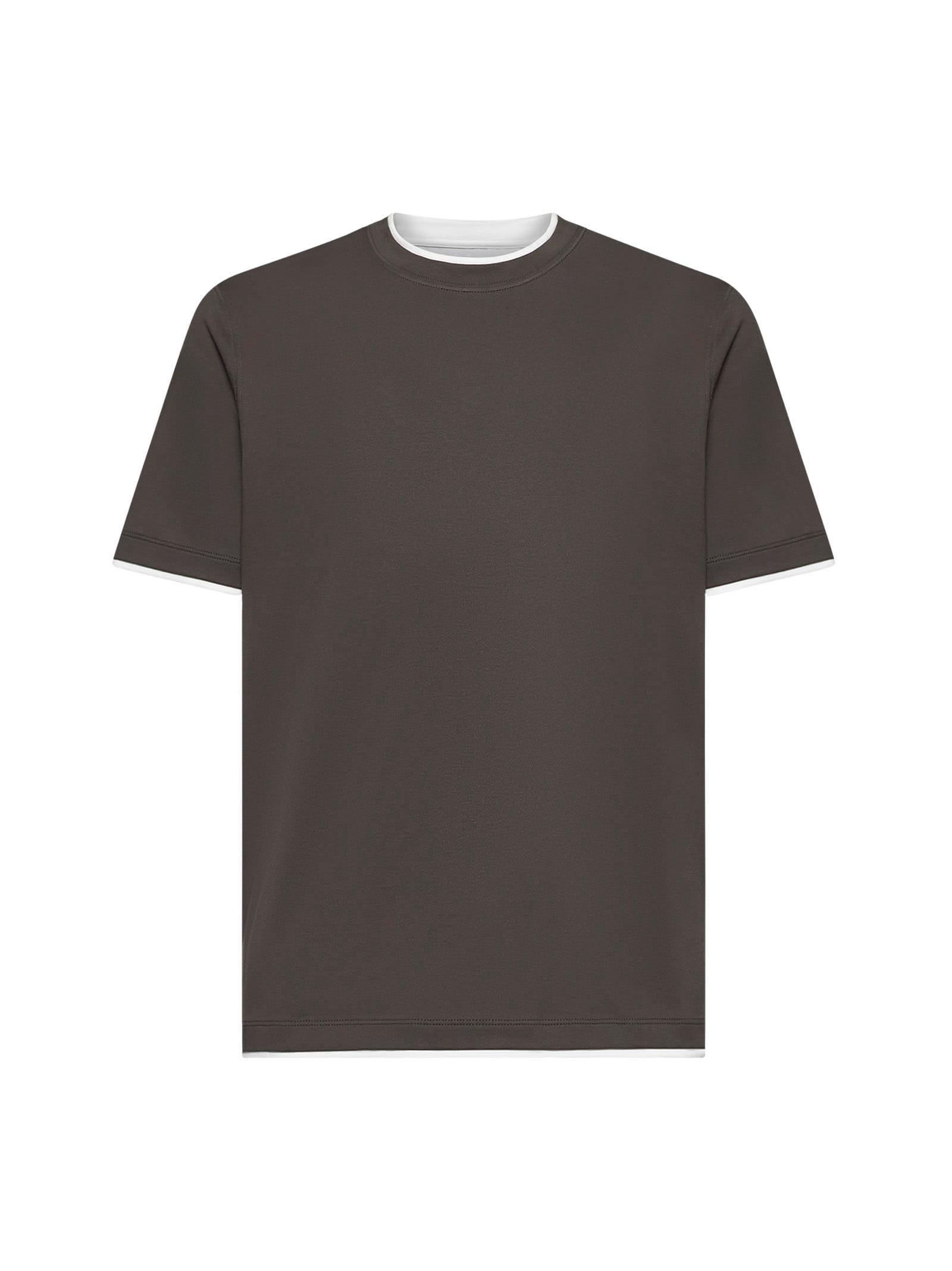 BRUNELLO CUCINELLI T-shirt In Caffe+off White Product Image