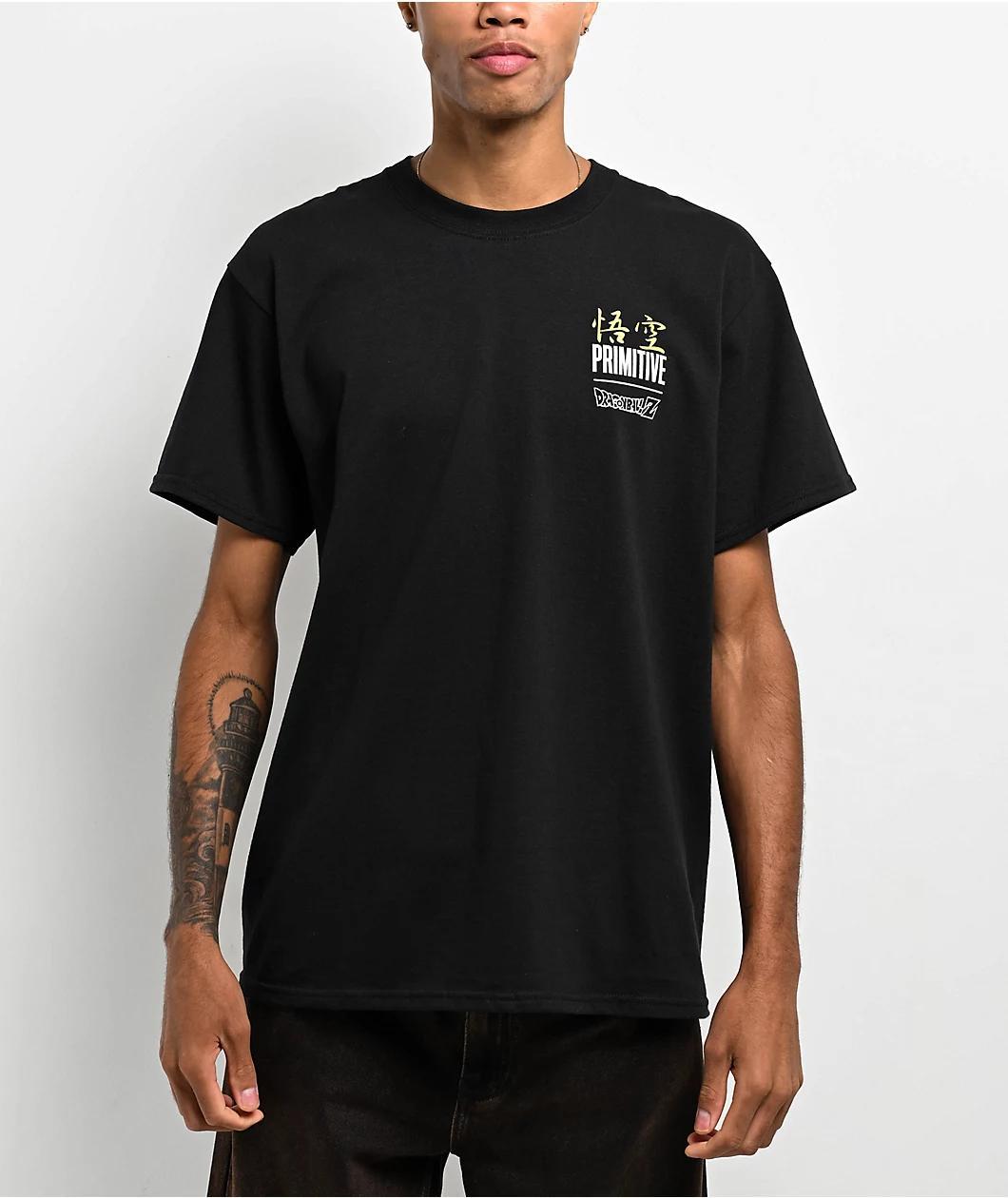 Prmitive x Dragon Ball Z Goku Energy Black T-Shirt Product Image
