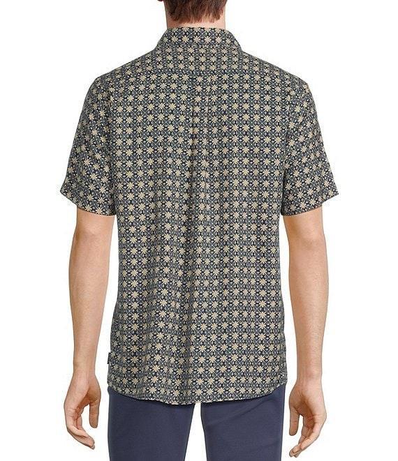 Rowm Big & Tall Short Sleeve Outsider Geo Floral Print Shirt Product Image