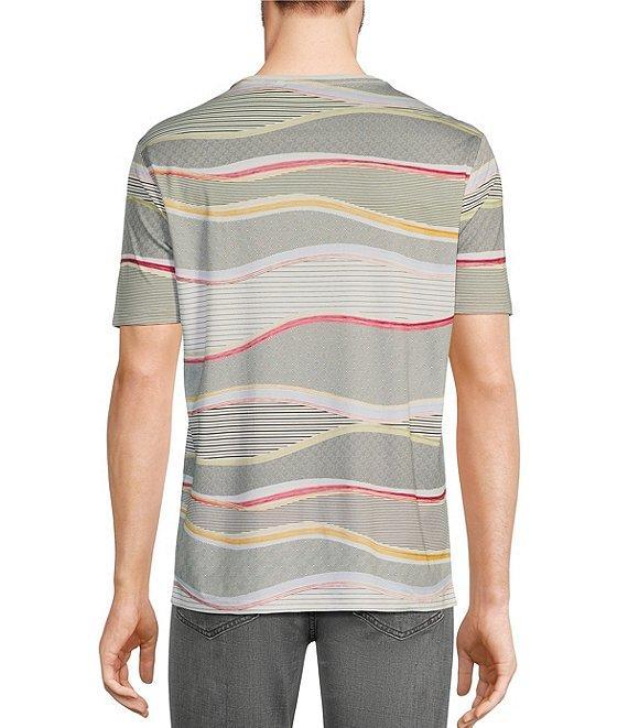 Murano Liquid Luxury Classic Fit Crew Neck Multi-Patterned Stripe Short Sleeve T-Shirt Product Image