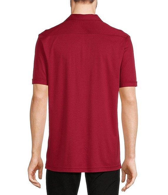 Murano Liquid Luxury Short Sleeve Knit Interlock Coatfront Shirt Product Image