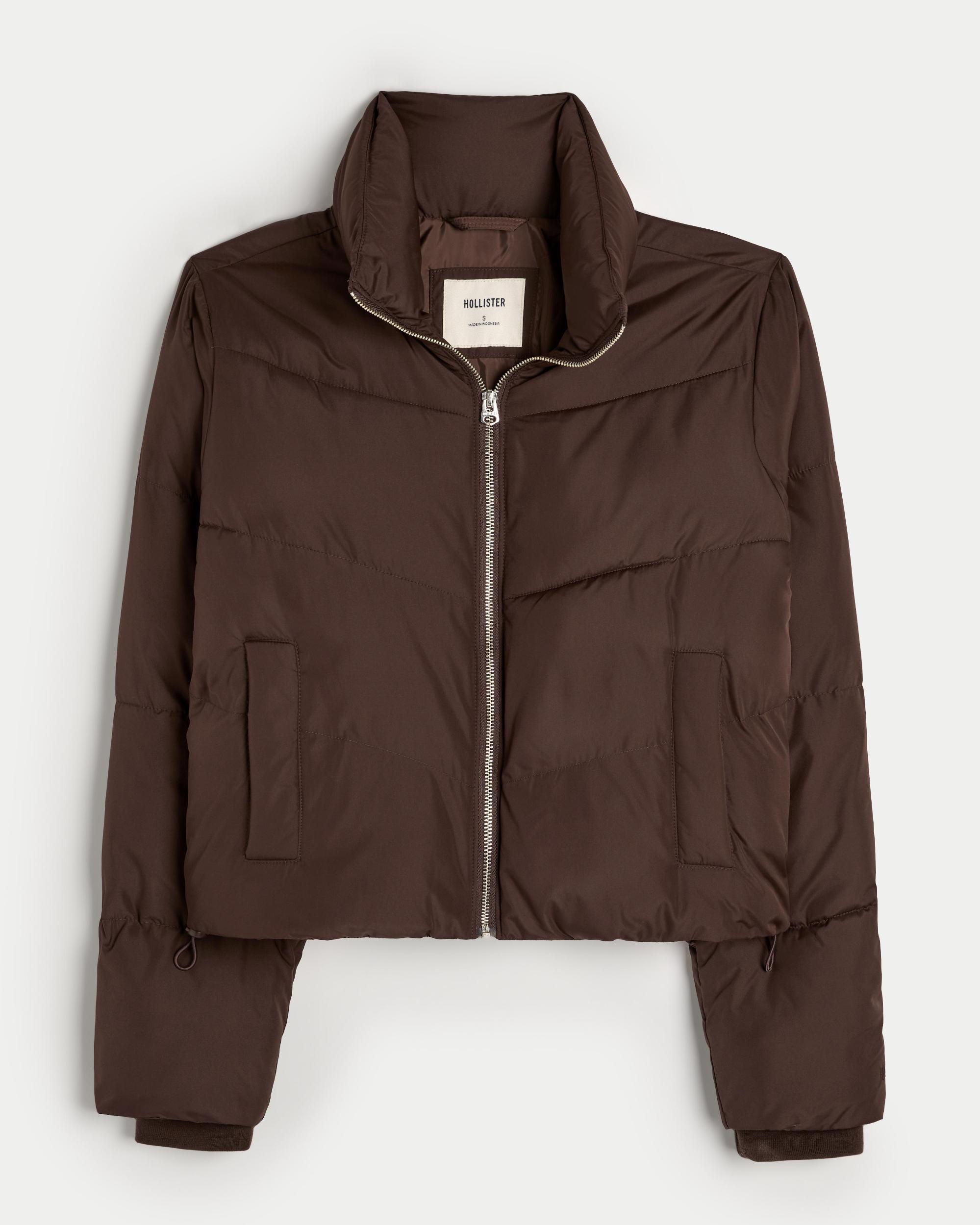 Sweater-Knit Mini Puffer Jacket Product Image