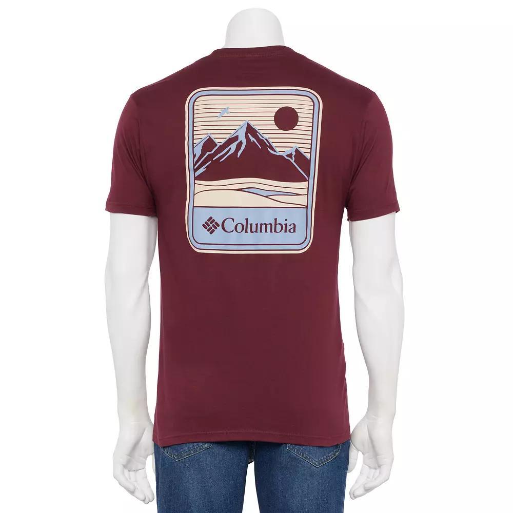 Men's Columbia Short Sleeve Back Graphic Tee, Size: Small, Rich Red Product Image