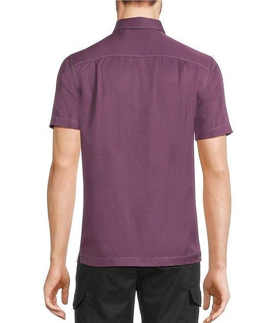 Murano Interdimensional Collection Slim Fit Contrast Stitch Short Sleeve Woven Shirt Product Image