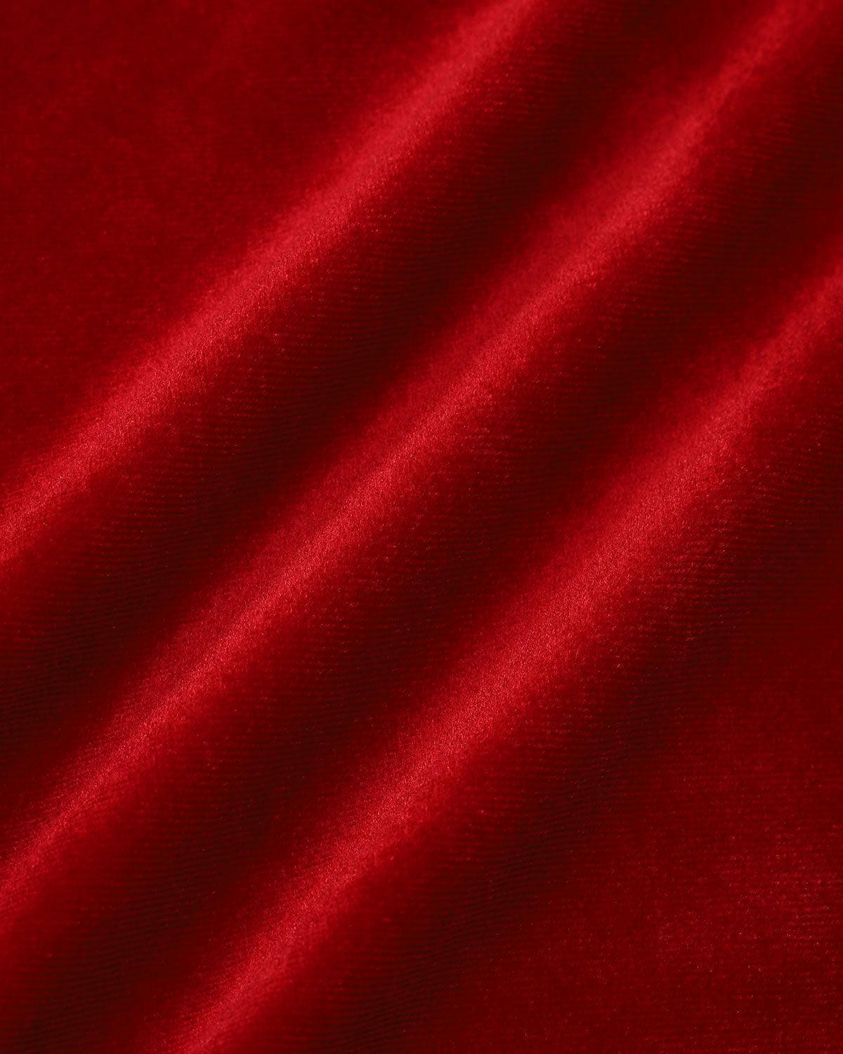 Red Velvet Puffed Sleeve A-Line Mini Dress Product Image