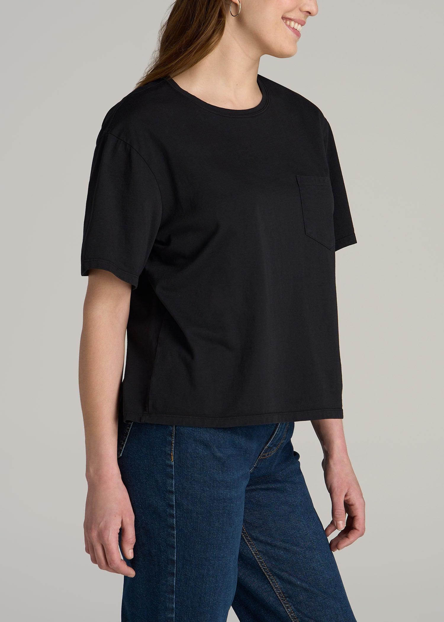 Boxy Short Sleeve T-Shirt for Tall Women in Bright White Product Image
