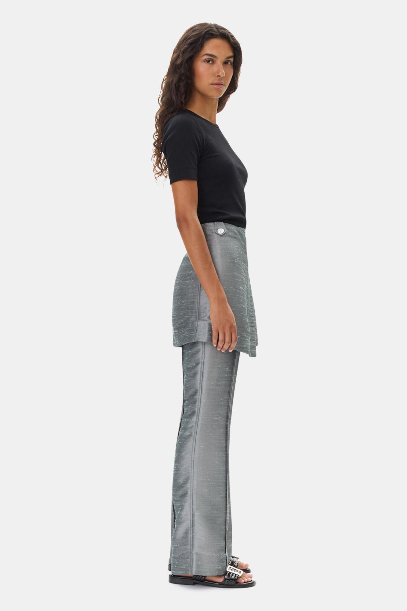 Grey Suiting Skirt Flared Pants Product Image