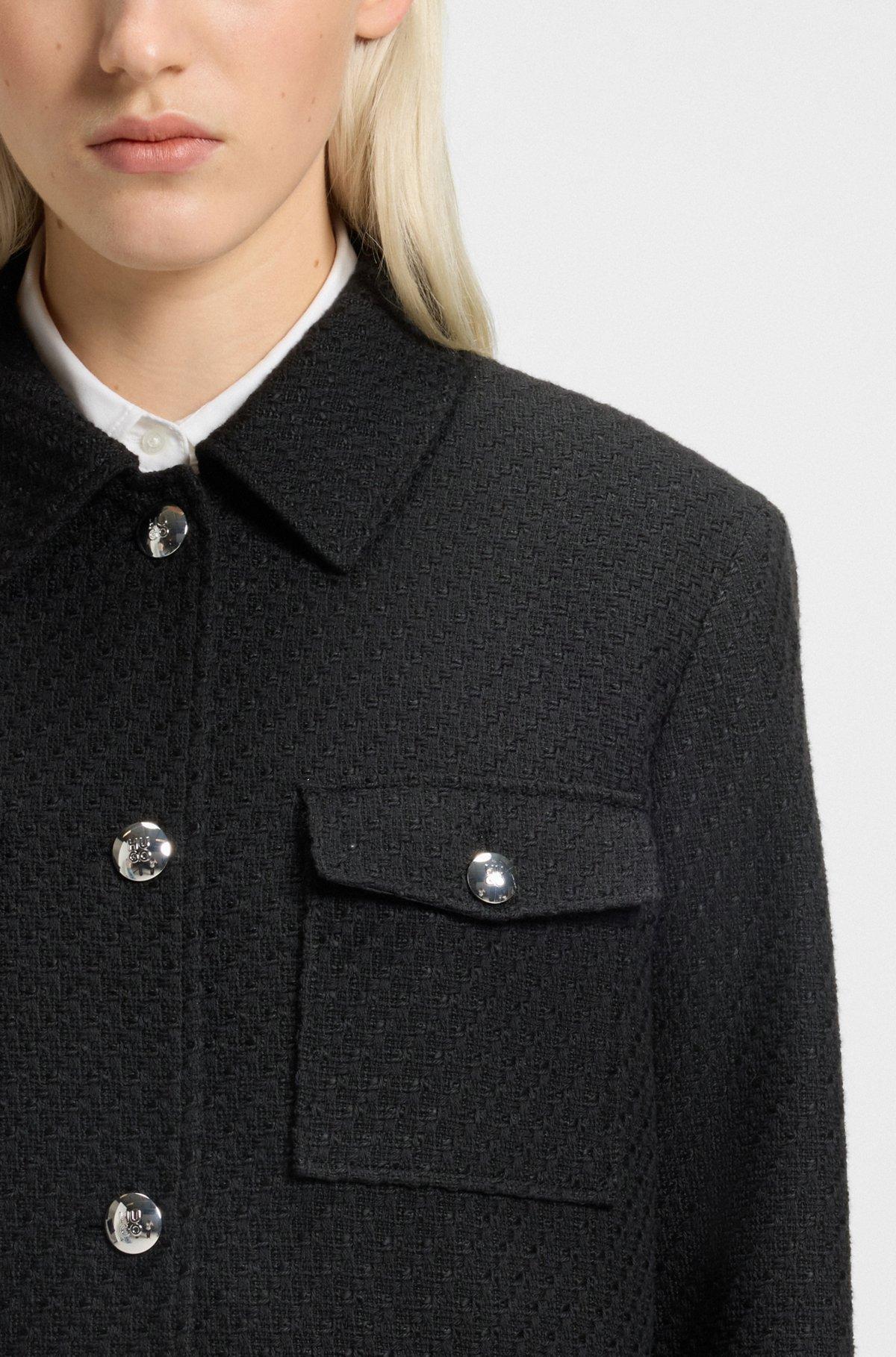 HUGO - Regular-fit blazer in soft bouclé - Patterned Product Image