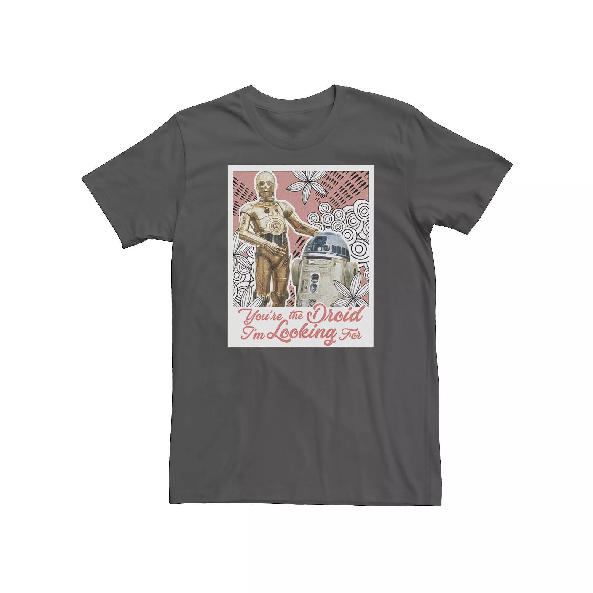 Men's Star Wars R2-D2 C-3PO Droid I'm Looking For Valentine's Day Tee, Size: XL, Grey Product Image