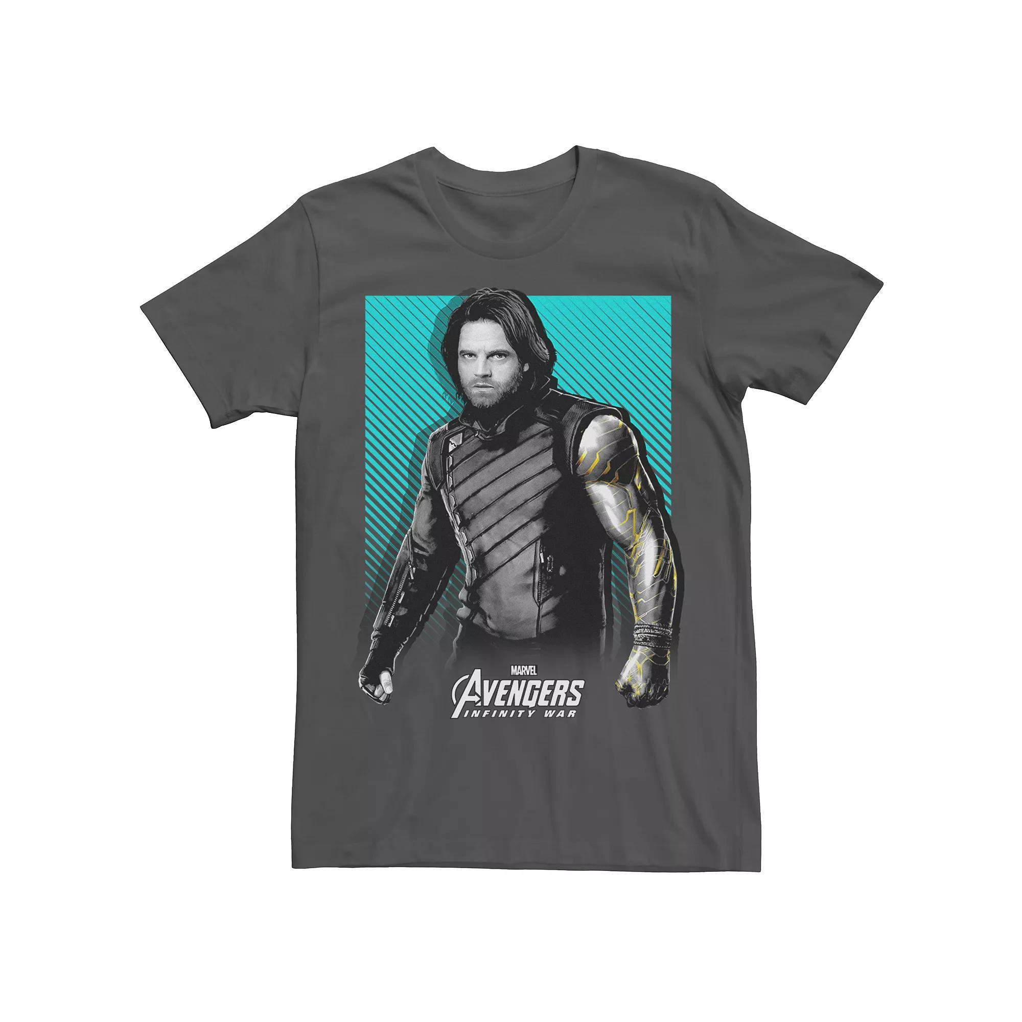 Men's Avengers Infinity War Winter Bucky Barnes Tee, Size: Small, Grey Product Image