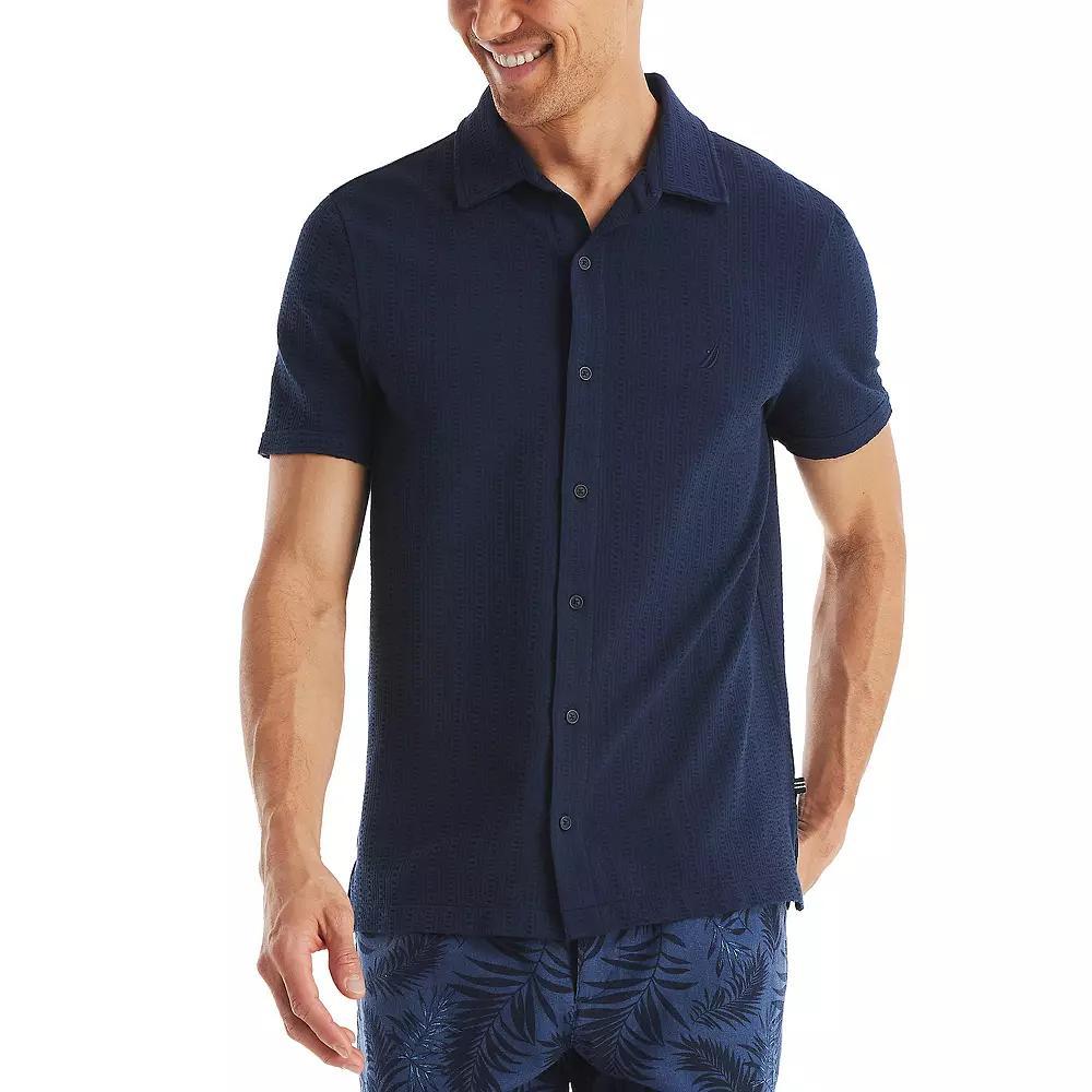Men's Nautica Classic Fit Seersucker Polo, Size: XXL, Blue Seas Product Image