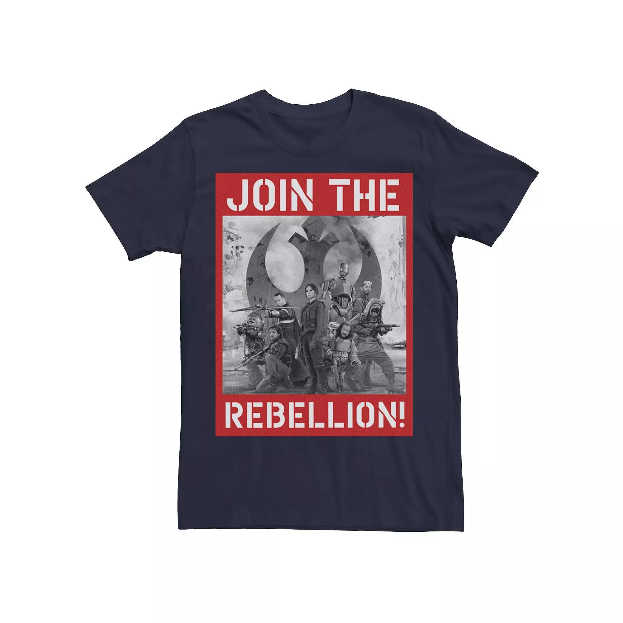 Mens Star Wars Rogue One Join the Rebellion Poster Tee Blue Product Image