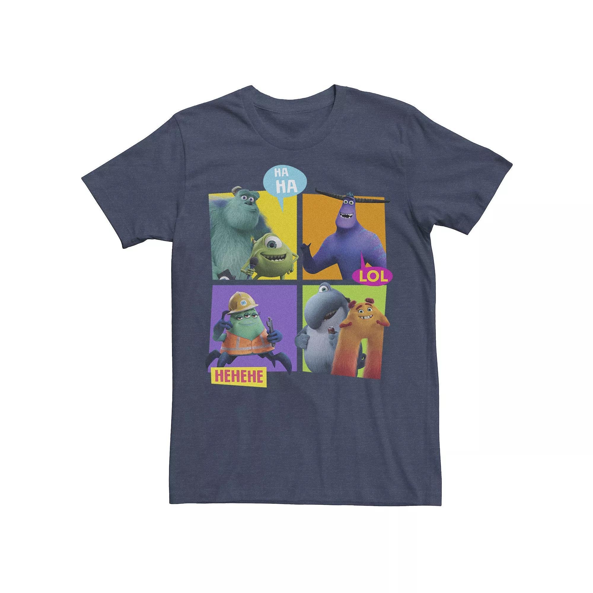 Disney / Pixars Monsters At Work Mens Monster Boxes Tee, Boys Navy Grey Product Image