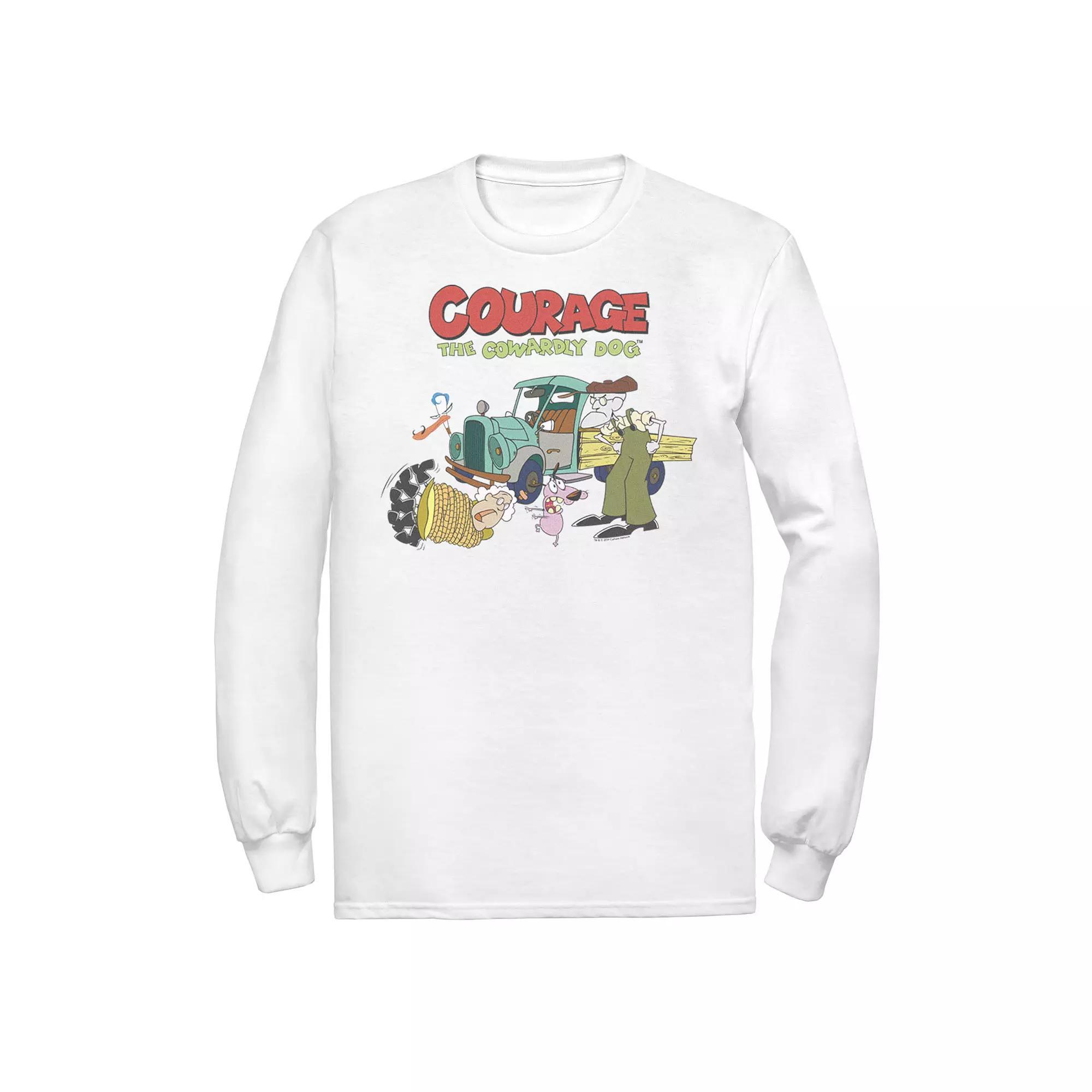 Men's Courage The Cowardly Dog Scene Logo Tee, Size: XXL, Athletic Grey Product Image