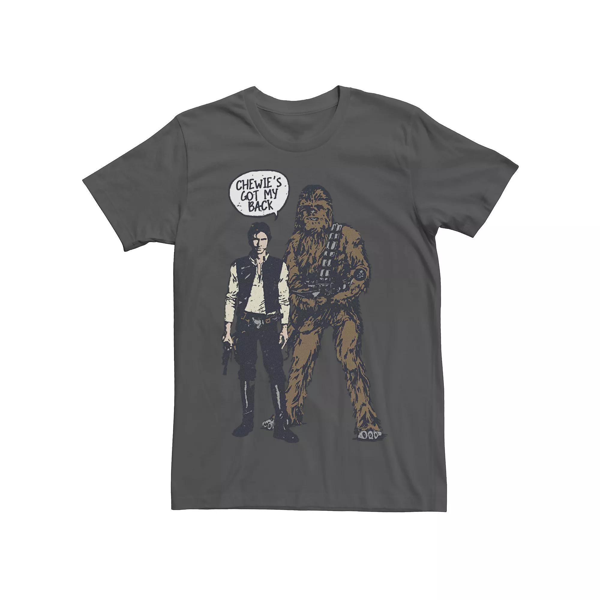 Men's Star Wars Han Chewie's Got My Back Doodle Tee, Size: Medium, Athletic Grey Product Image