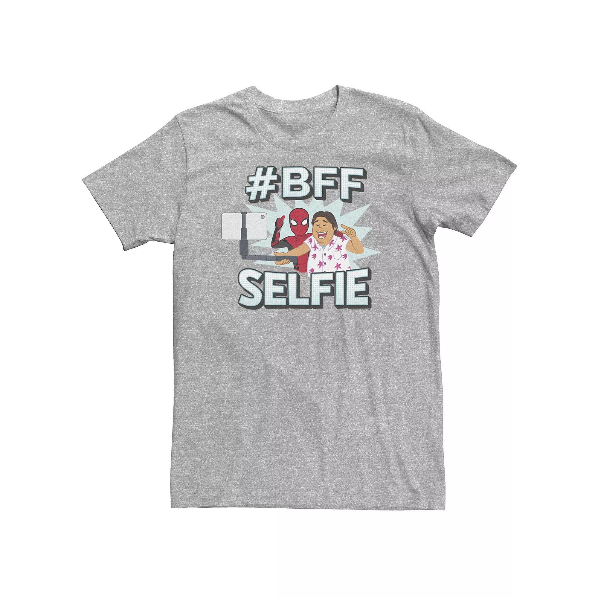 Big & Tall Marvel Spider-Man Far From Home BFF Selfie Graphic Tee, Men's, Size: 4XL, Athletic Grey Product Image