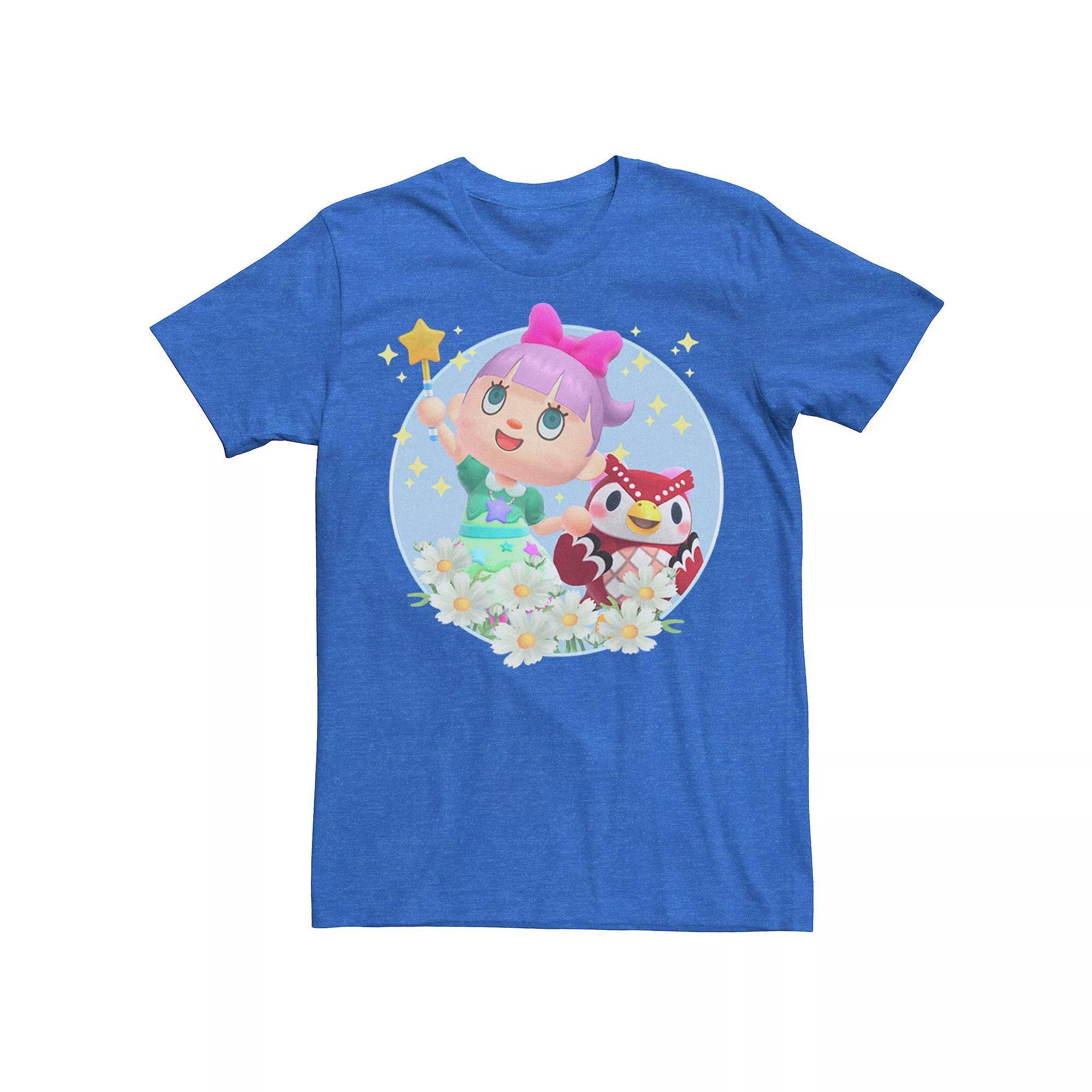 Men's Animal Crossing New Horizons Villager & Celeste Portrait Tee, Size: XXL, Royal Grey Product Image