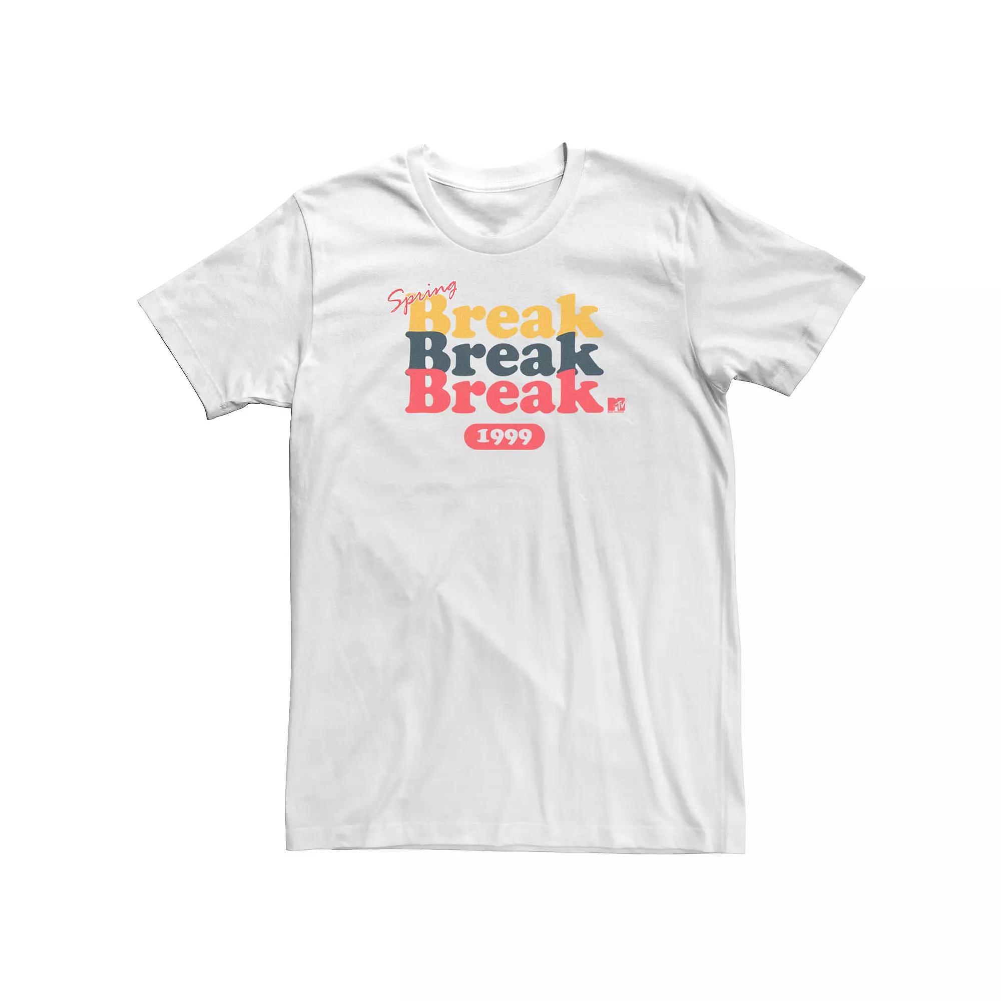 Men's MTV Retro Spring Break 1999 Short Sleeve Tee, Size: 3XL, White Product Image