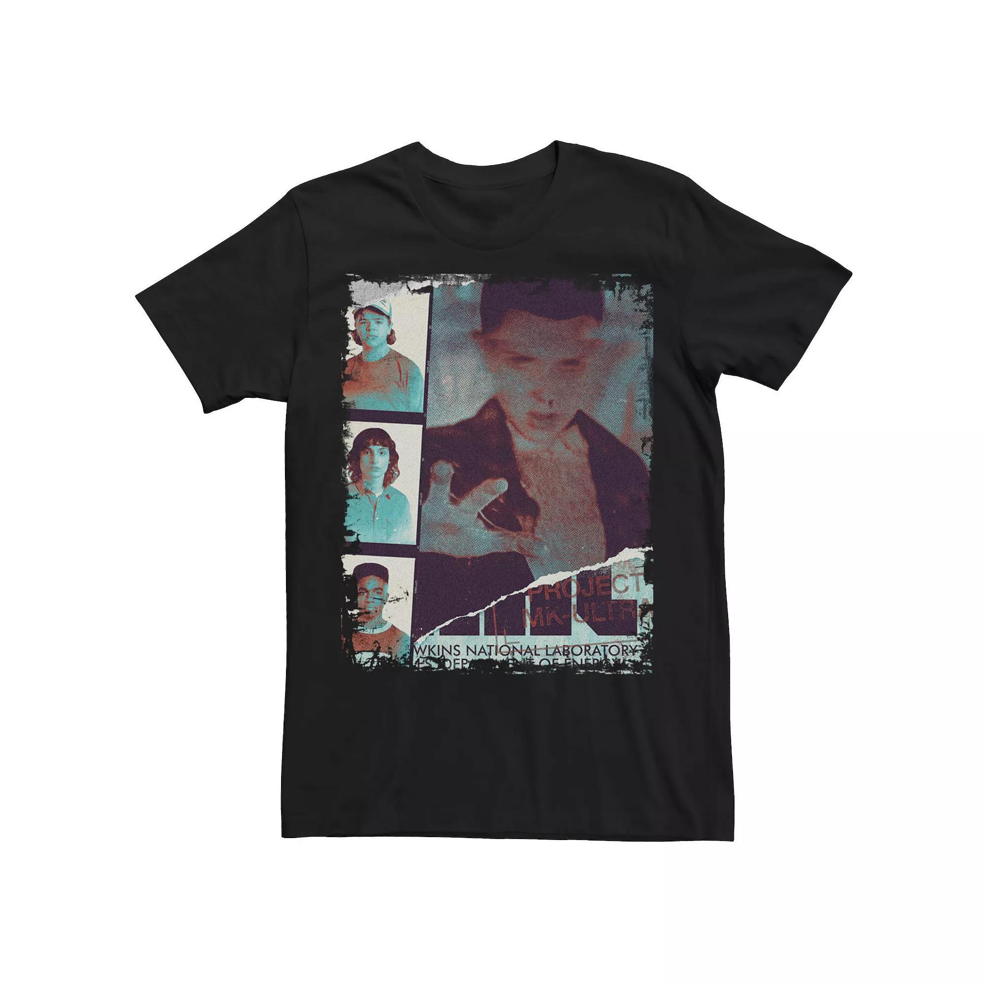 Men's Netflix Stranger Things Project MK-Ultra Tee, Size: Large, Black Product Image