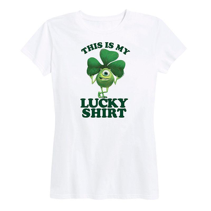 Disney / Pixars Monsters, Inc. Maternity My Lucky Shirt Graphic Tee, Womens Grey Gray Product Image
