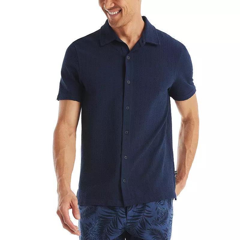 Men's Nautica Classic Fit Seersucker Polo, Size: XXL, Blue Seas Product Image