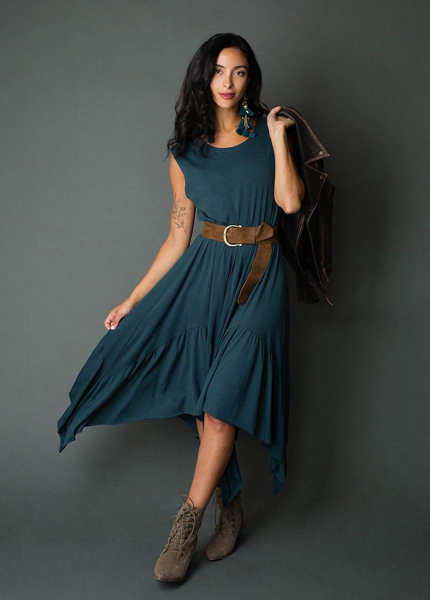 Pilar Dress in Deep Teal Female Product Image