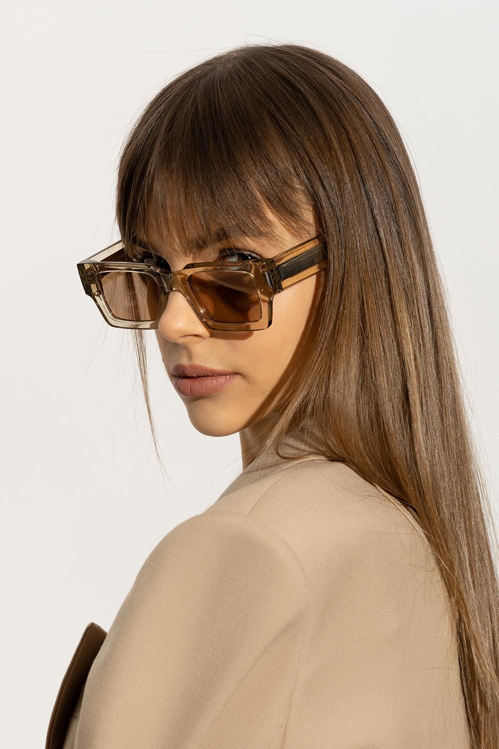 SAINT LAURENT Womens Yellow Ys000468 Rectangle-frame Acetate Sunglasses In Beige Product Image