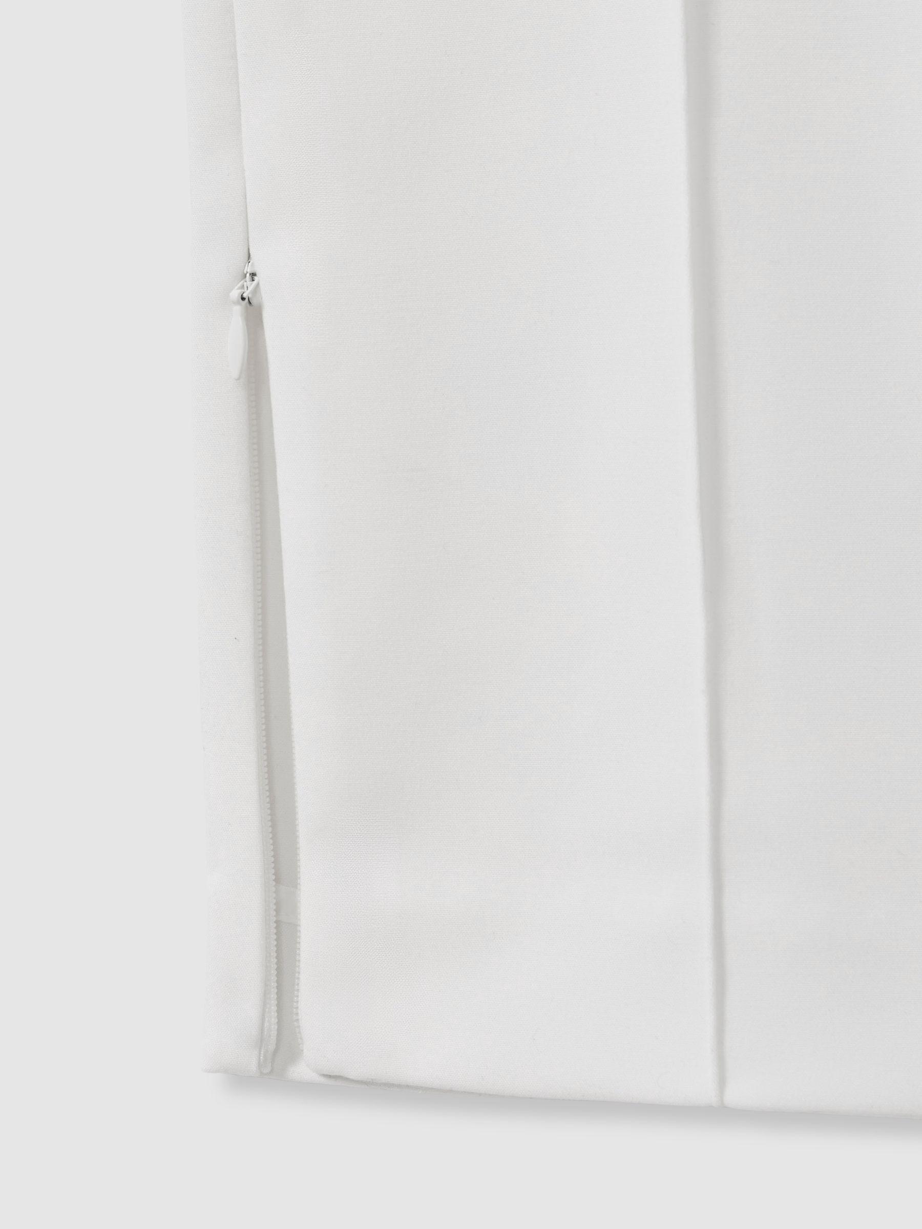 Acler Slim-Fit Ivory Ankle-Zip Tailored Trousers in Ivory Product Image