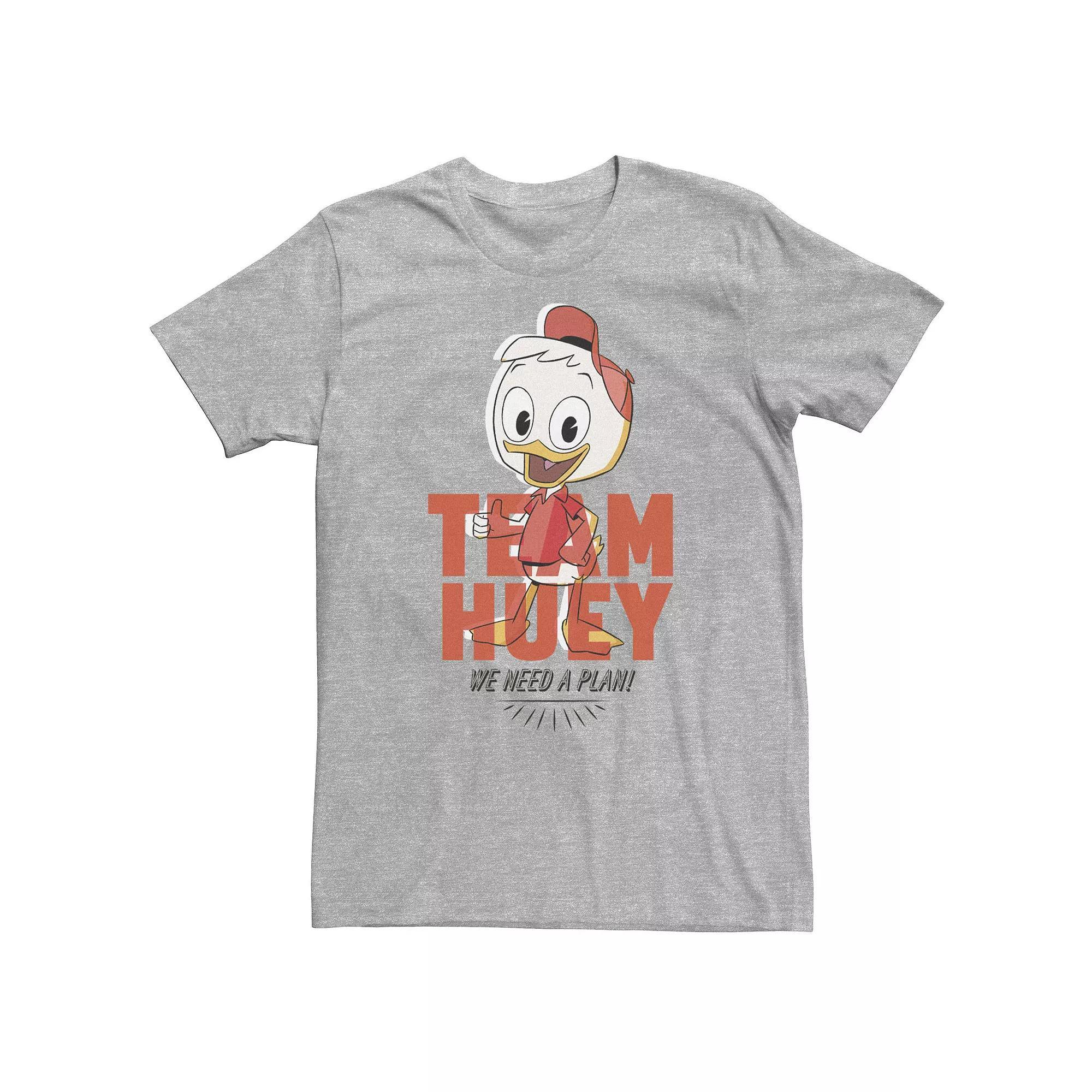 Big & Tall Disney DuckTales Team Huey We Need A Plan Tee, Mens Athletic Grey Product Image