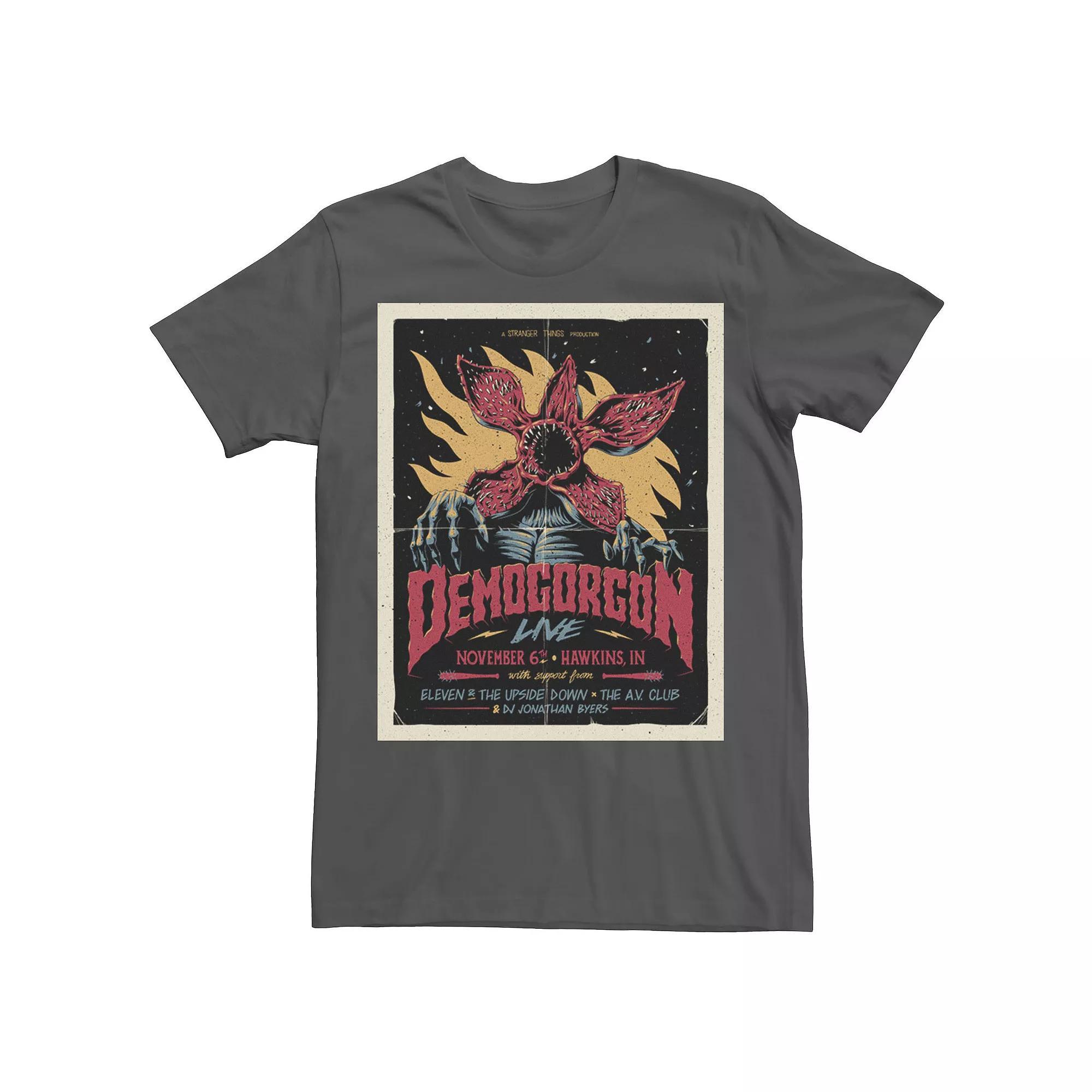 Men's Stranger Things Day Demogoron Live November 6th Poster Tee, Size: Medium, Grey Product Image