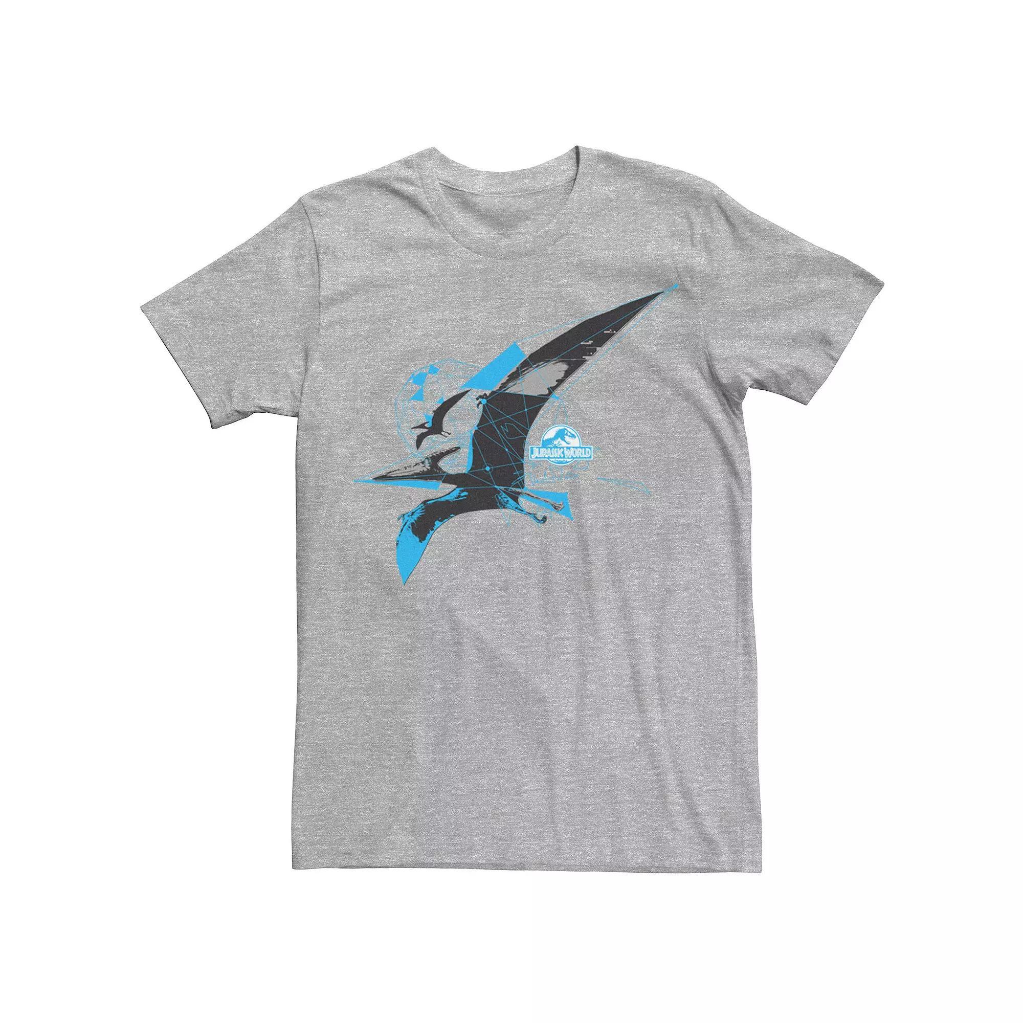 Men's Jurassic World Pterodactyl Geometric Poly Graphic Tee, Size: 3XL, Athletic Grey Product Image