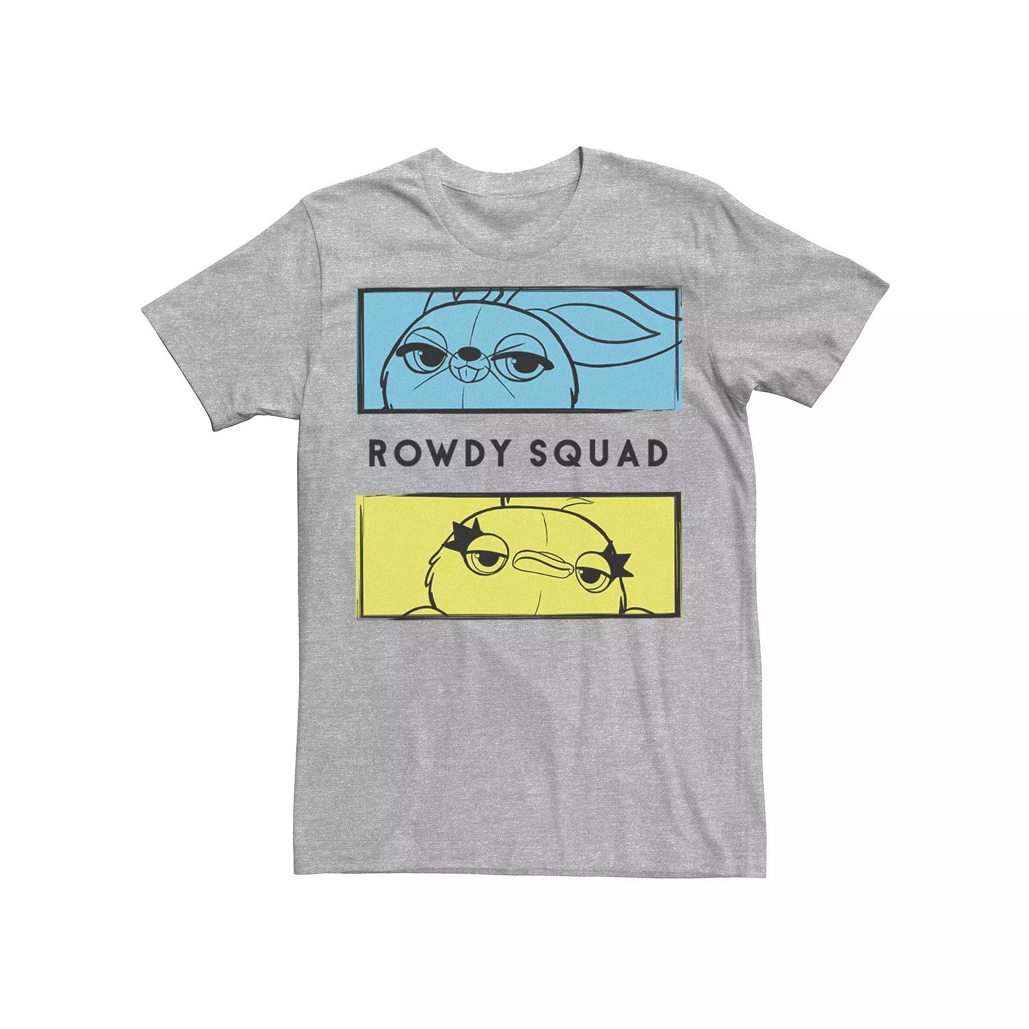 Disney / Pixar's Toy Story 4 Ducky & Bunny Men's Rowdy Squad Panels Tee, Size: Large, Athletic Grey Product Image