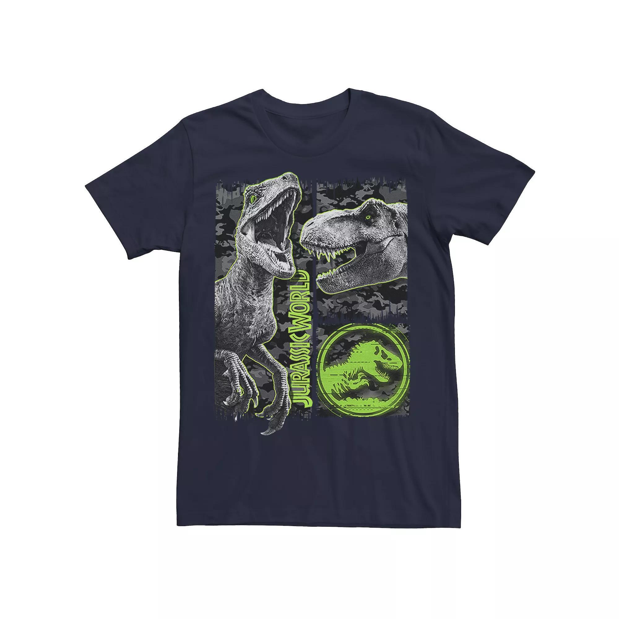 Men's Jurassic World Two Raptor T-Rex Camo Scratch Tee, Size: Small, Athletic Grey Product Image