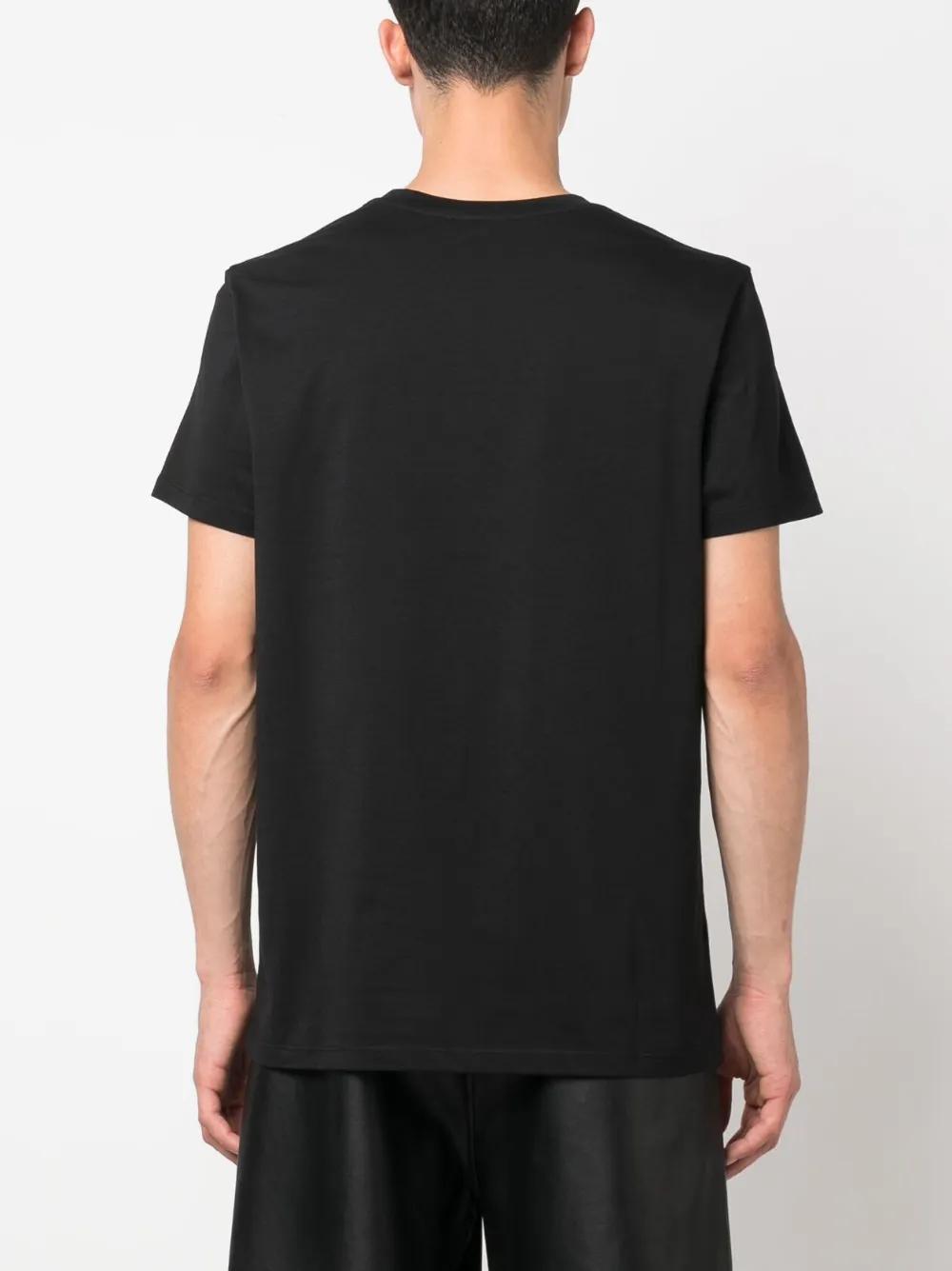 flocked-logo cotton T-shirt Product Image