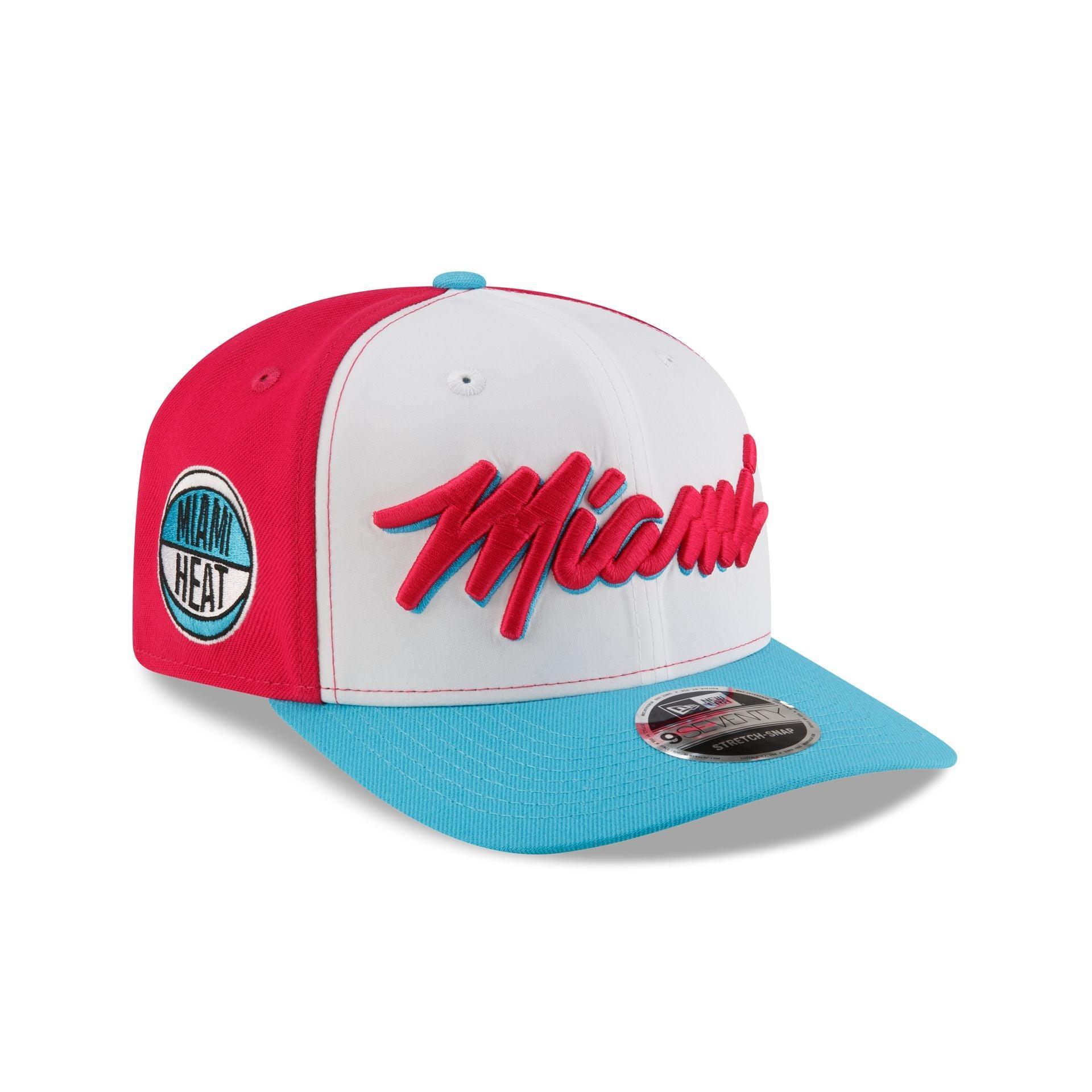 Tyler Herro x Miami Heat Vice Blue Brightrose 9SEVENTY Stretch-Snap Hat Male Product Image