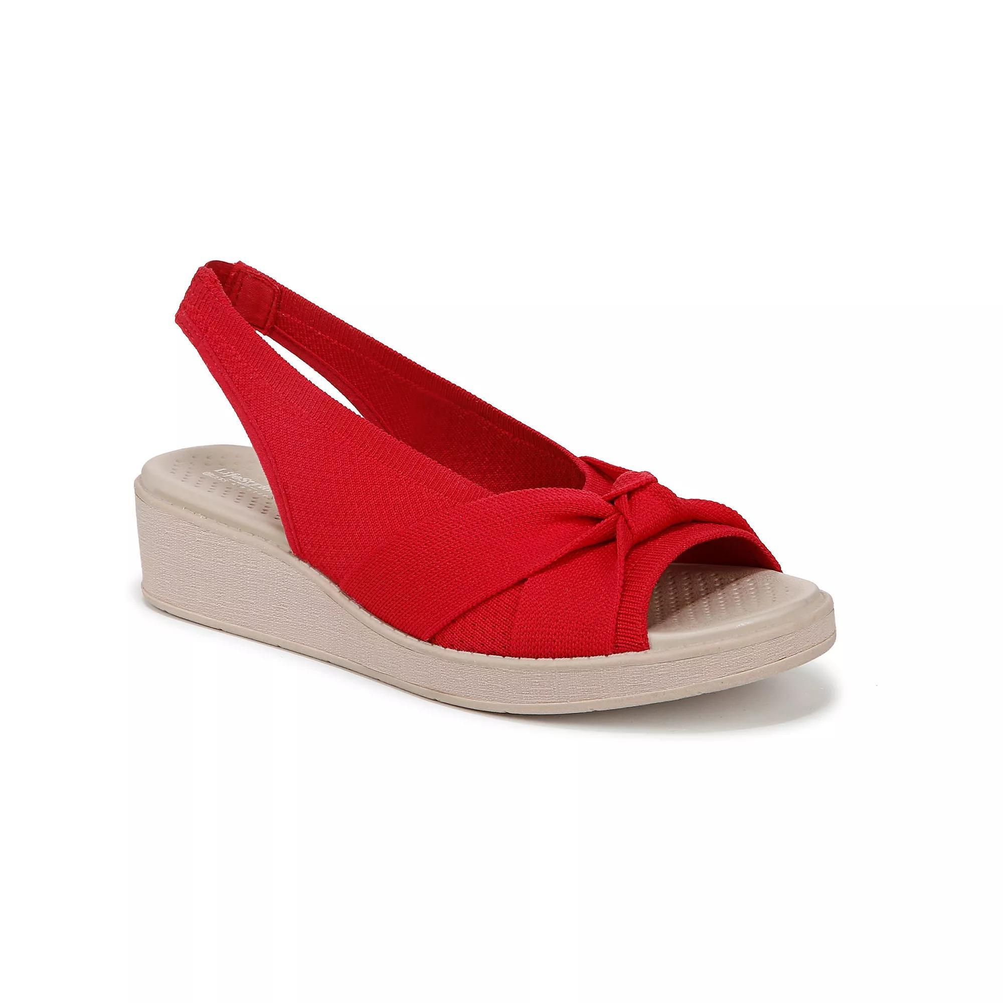 LifeStride Bell Women's Slingback Sandals, Size: 10 Wide, Red Red Product Image