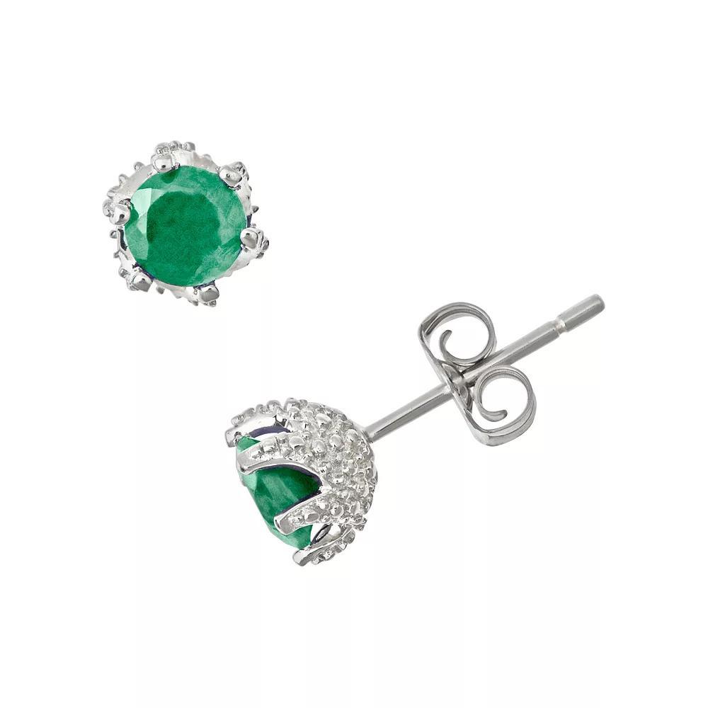 Celebration Gems Sterling Silver Sapphire Stud Earrings, Women's Product Image