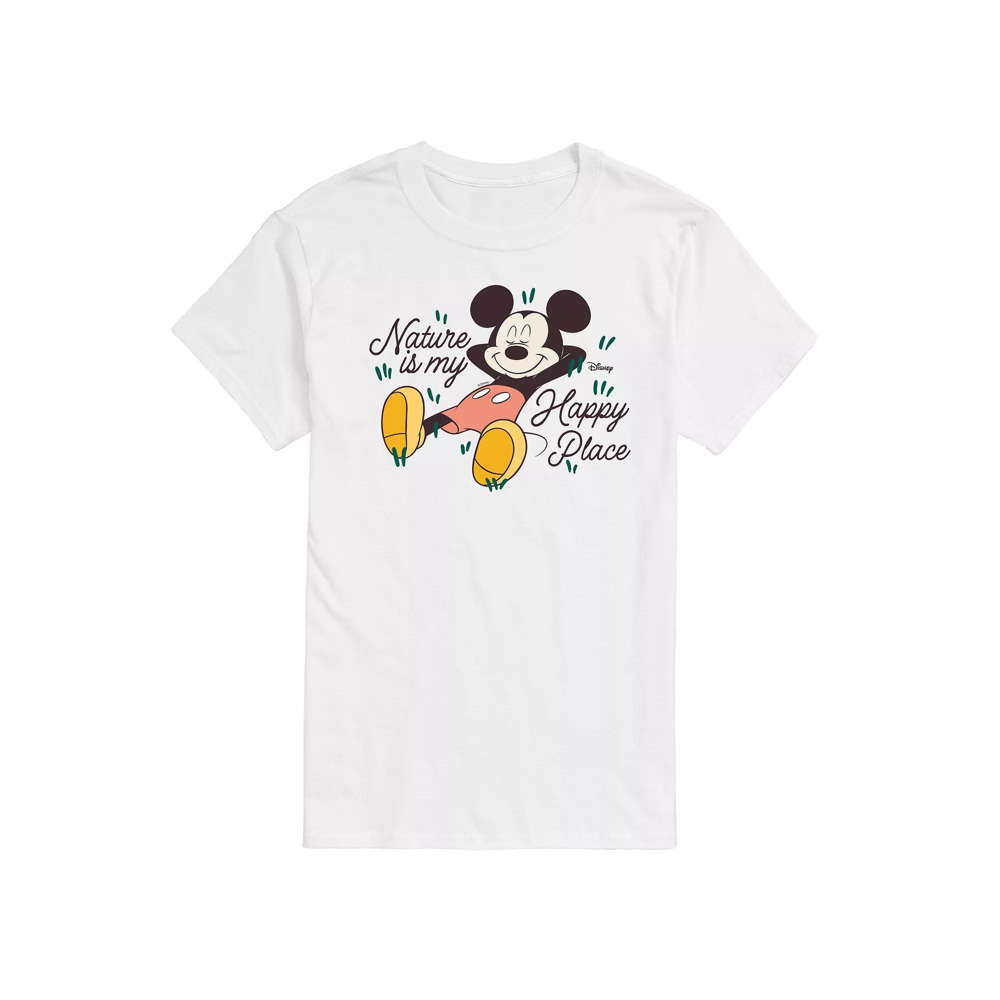 Disneys Mickey Mouse Mens Nature Is My Happy Place Graphic Tee Product Image