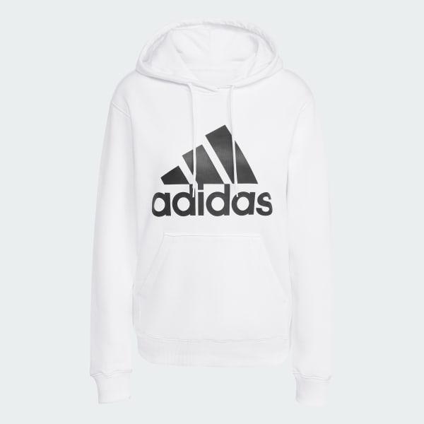 adidas Essentials Big Logo Regular Fleece Hoodie Sandy Pink XL Womens Product Image